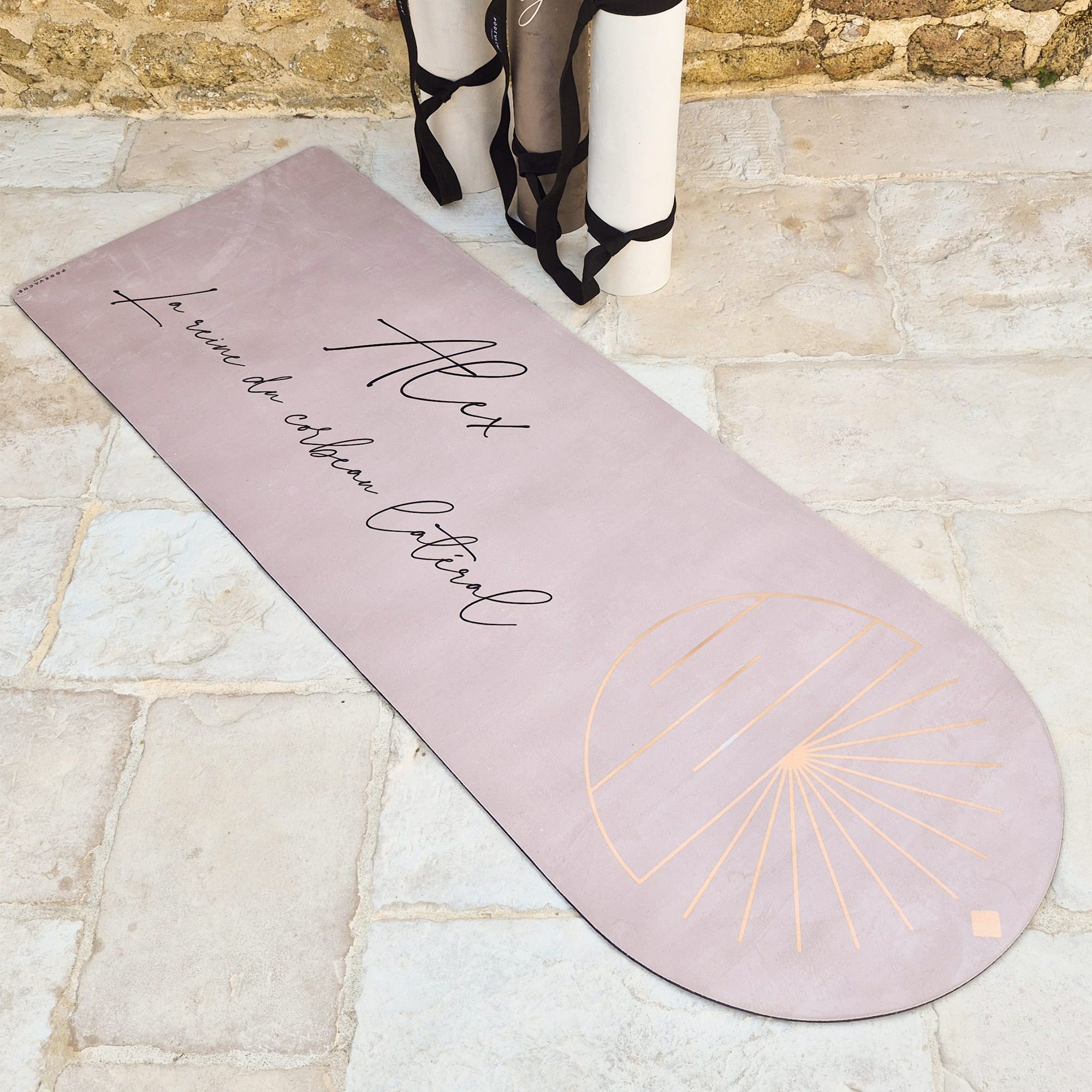 Tapis de fitness personnalisé Sansthiti Blanc Cassé