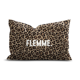 Coussin en velours rectangulaire — modèle Léopard Flemme