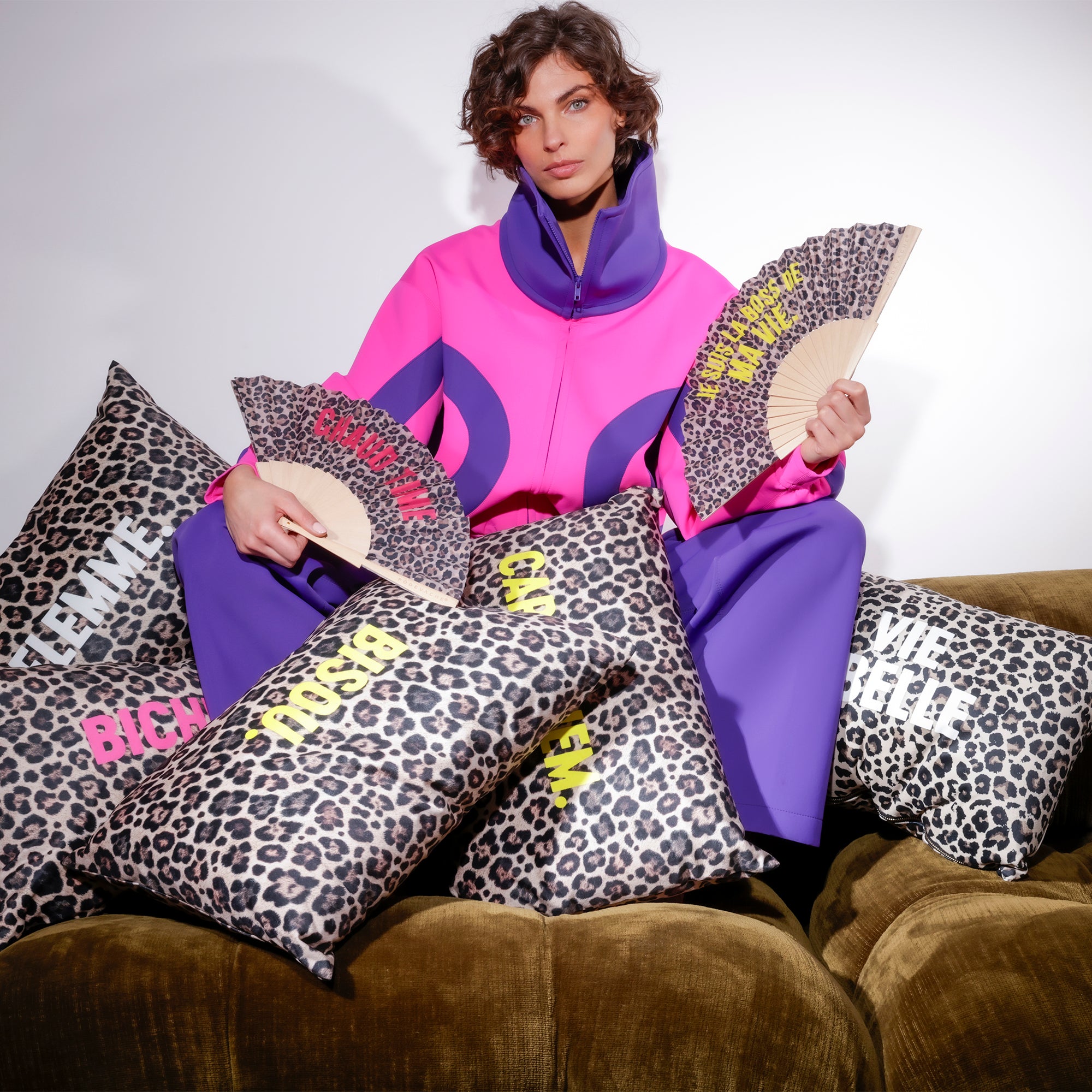 Coussin Velours Léopard Flemme