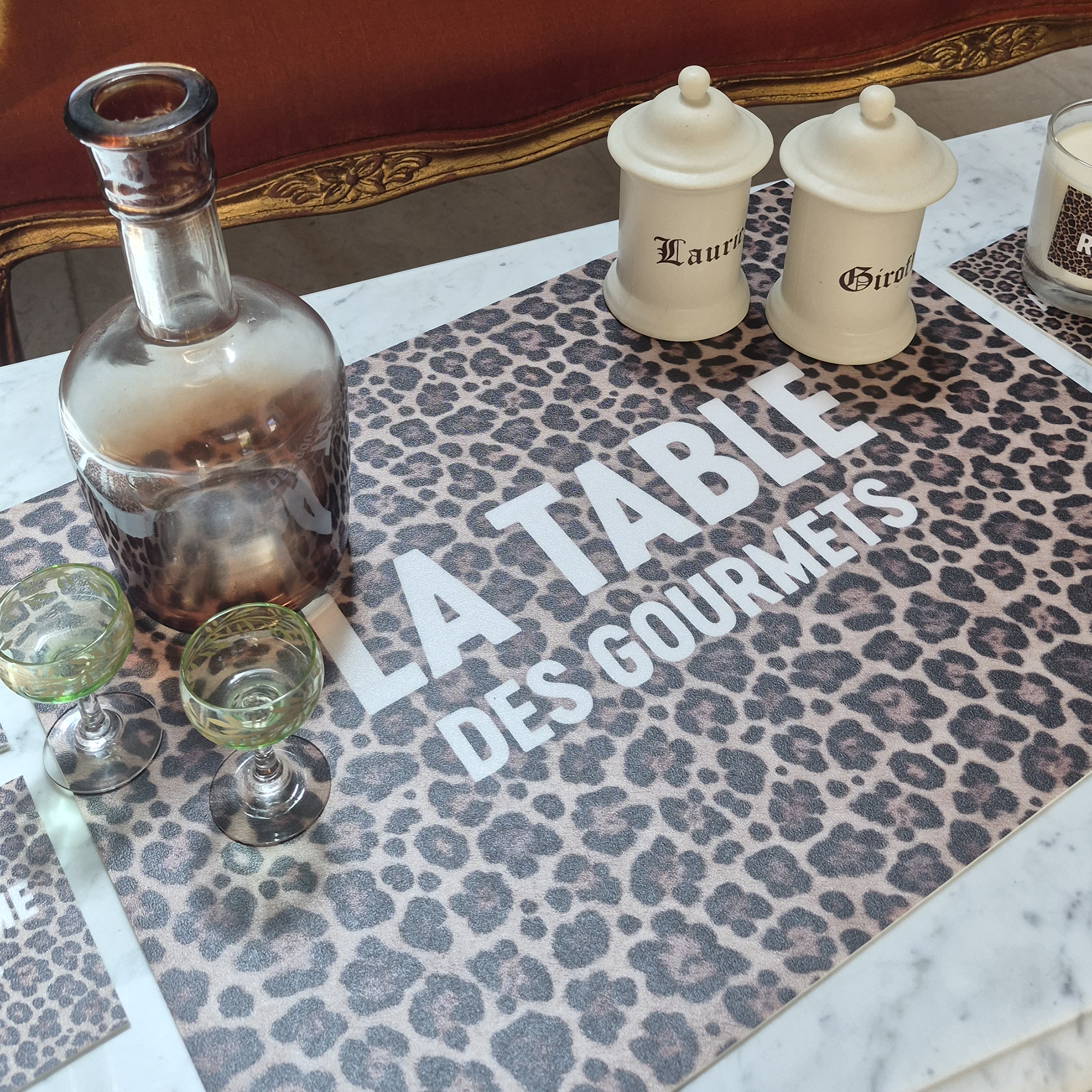 Set De Table Vinyle Personnalisé Léopard New Leo