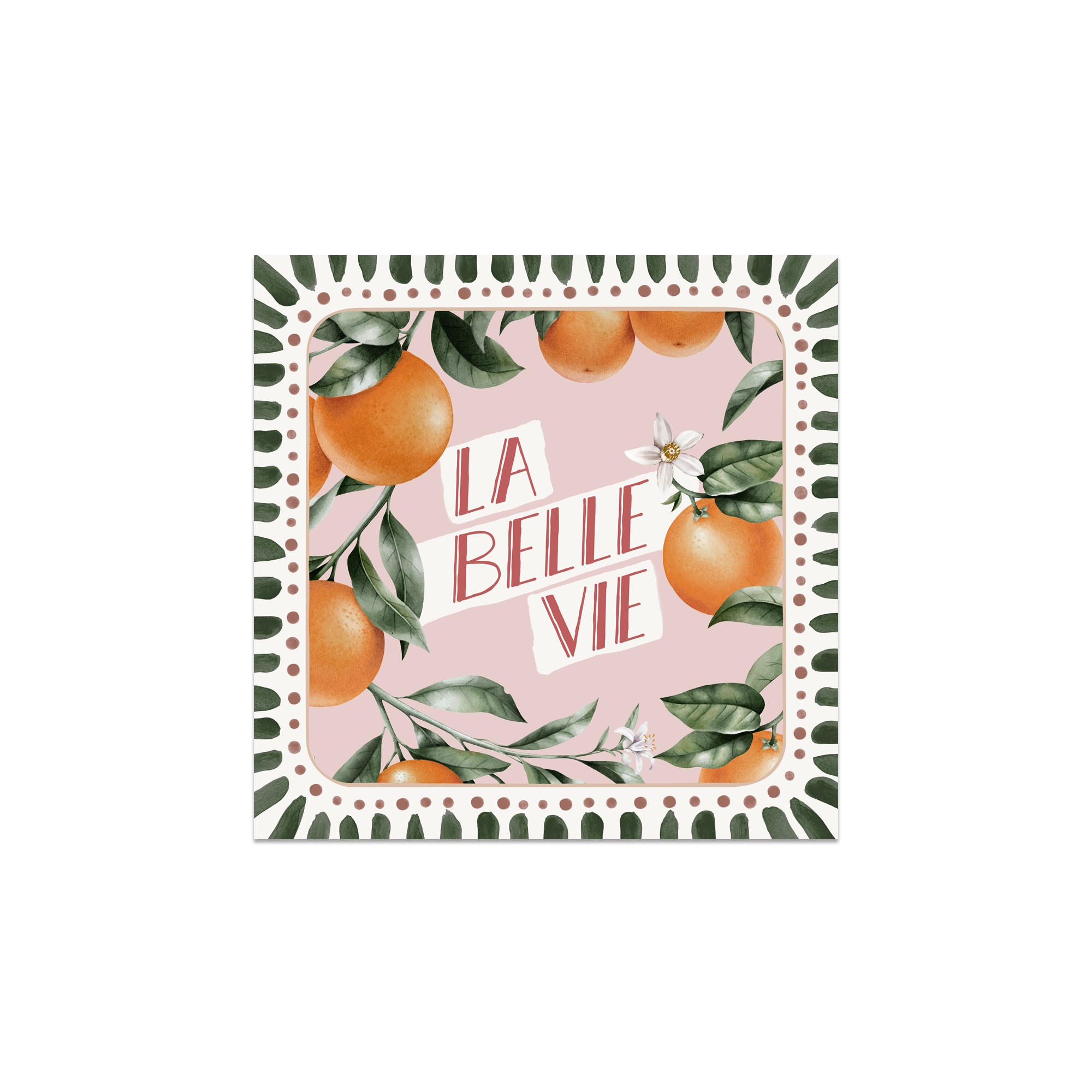 Lot de 6 dessous de verre vinyle Orange Vie