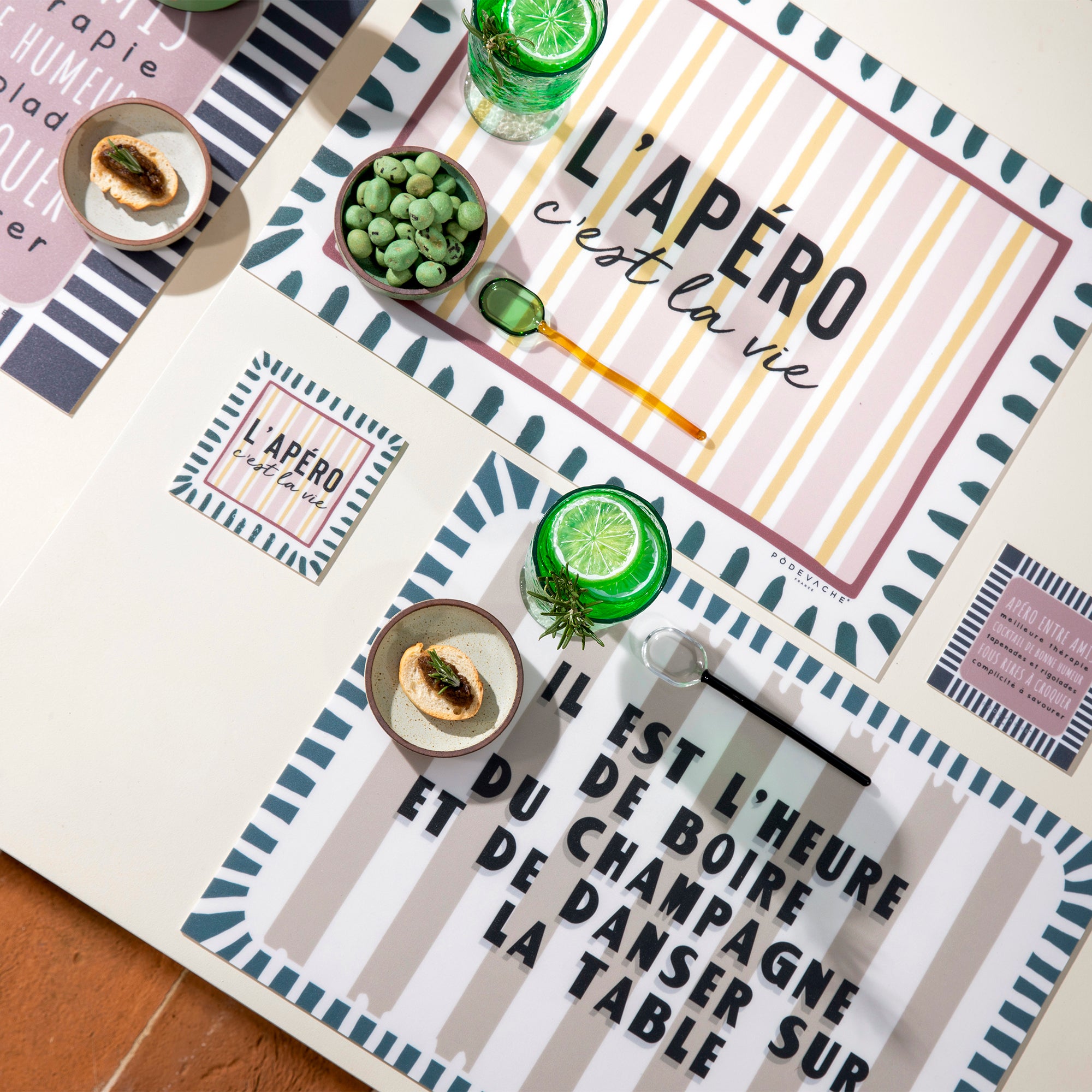 Set De Table Vinyle Apéro C'est La Vie