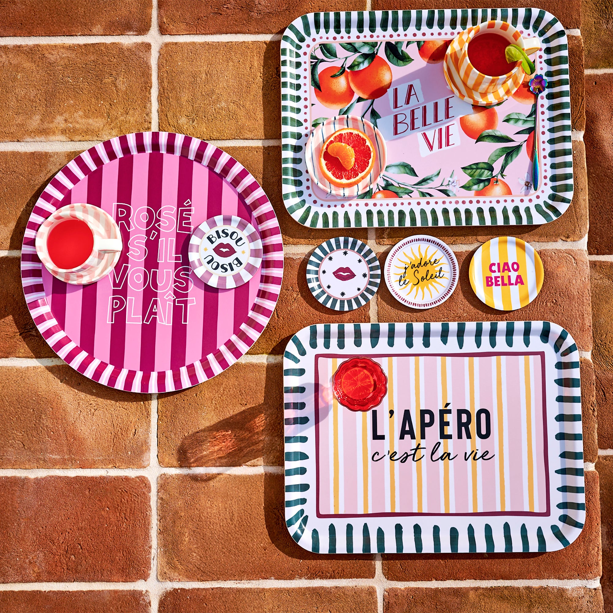 Plateau en bois rond Rosé SVP