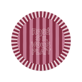 Set de table en vinyle rond — modèle Rosé SVP