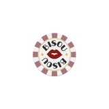 Dessous de verre en vinyle rond — modèle Bisou Bisou