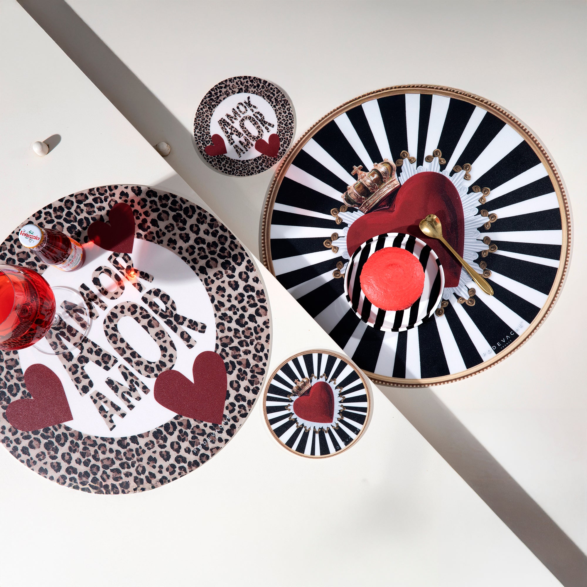 Lot De 6 Dessous De Verre Vinyle Amor Amor