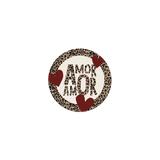 Dessous de verre en vinyle rond — modèle Amor Amor