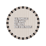 Set de table en vinyle rond — modèle On s'en Fout