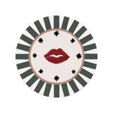 Set de table en vinyle rond — modèle Red Lips