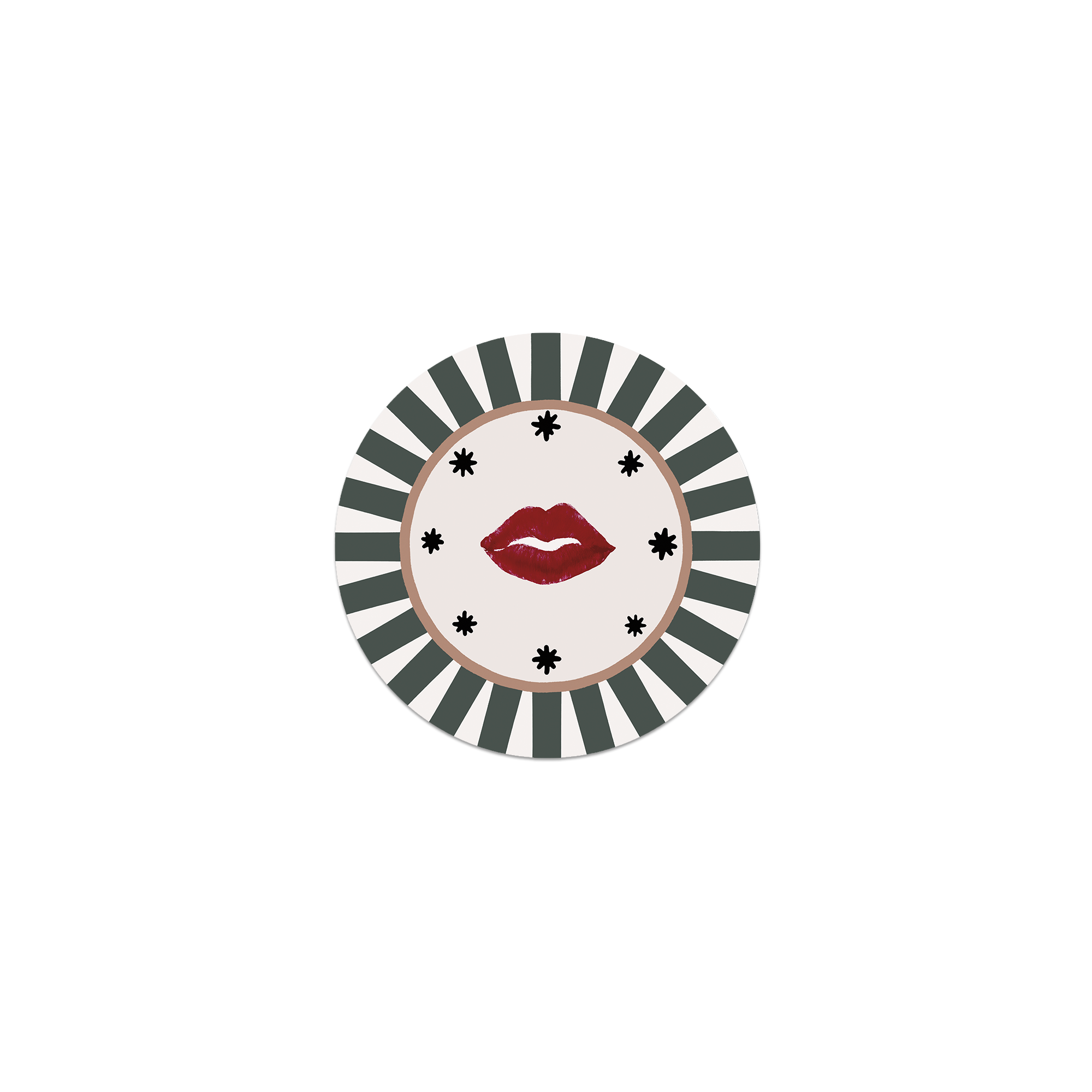 Lot De 6 Dessous De Verre Vinyle Red Lips