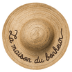 Décoration murale PVC en vinyle — modèle trompe œil chapeau paille Maison Bonheur