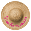 Décoration murale PVC en vinyle — modèle trompe œil chapeau paille Vacances