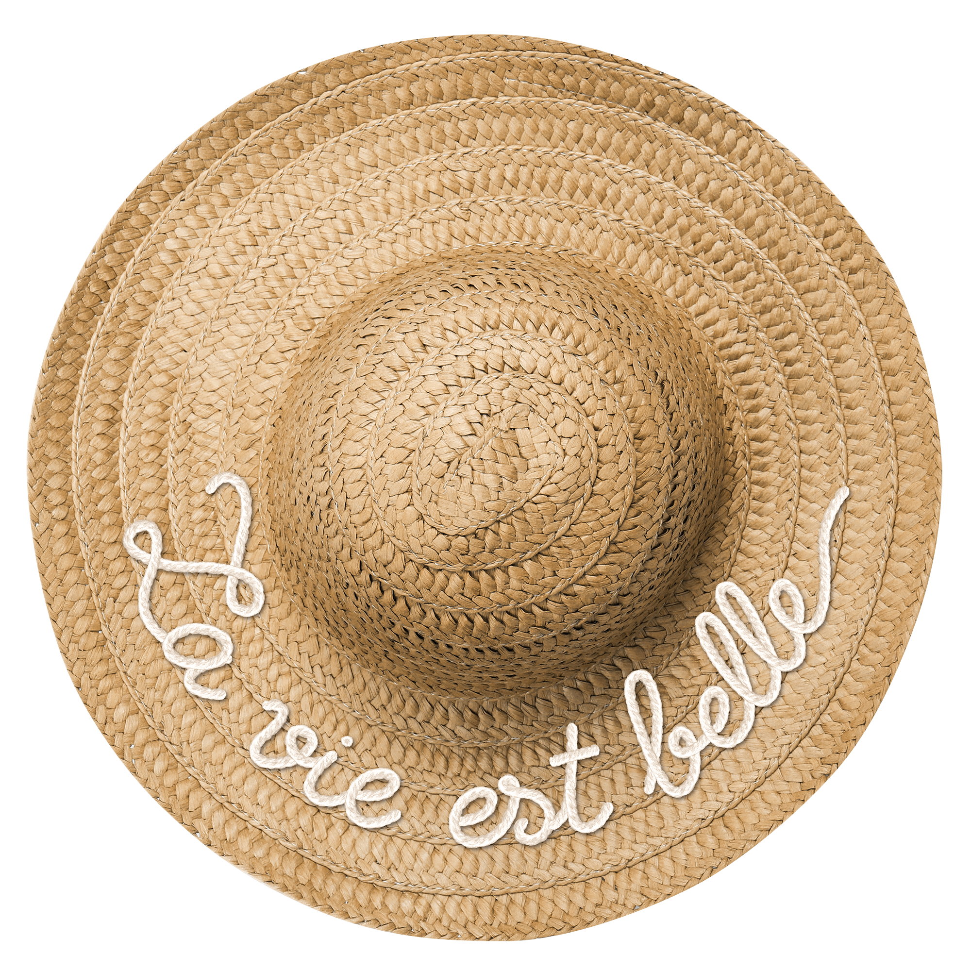 Chapeau de paille en PVC expansé La Vie est Belle