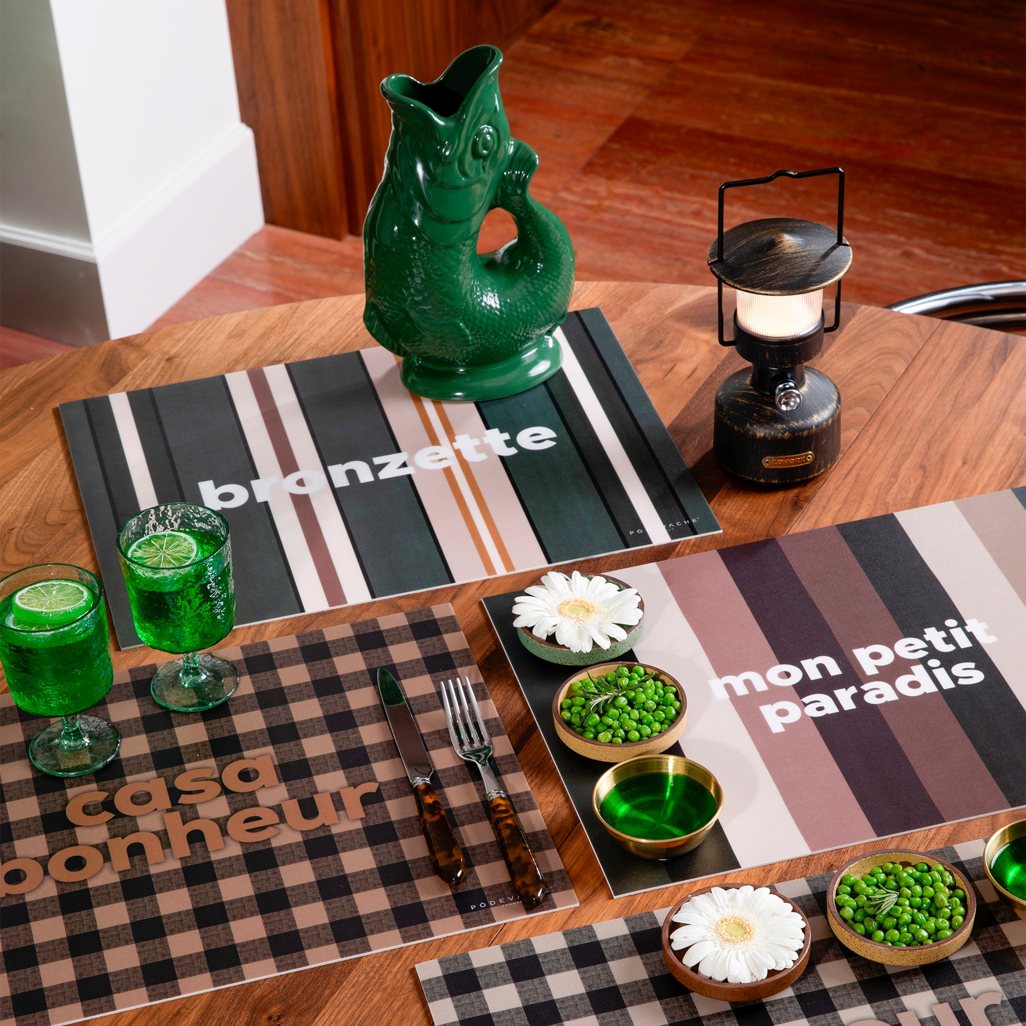 Set De Table Vinyle Stripe Bronzette