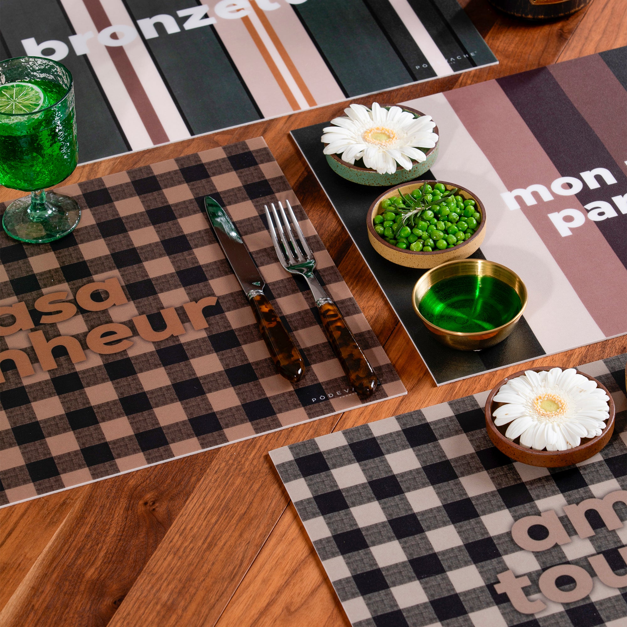 Set De Table Vinyle Stripe Bronzette