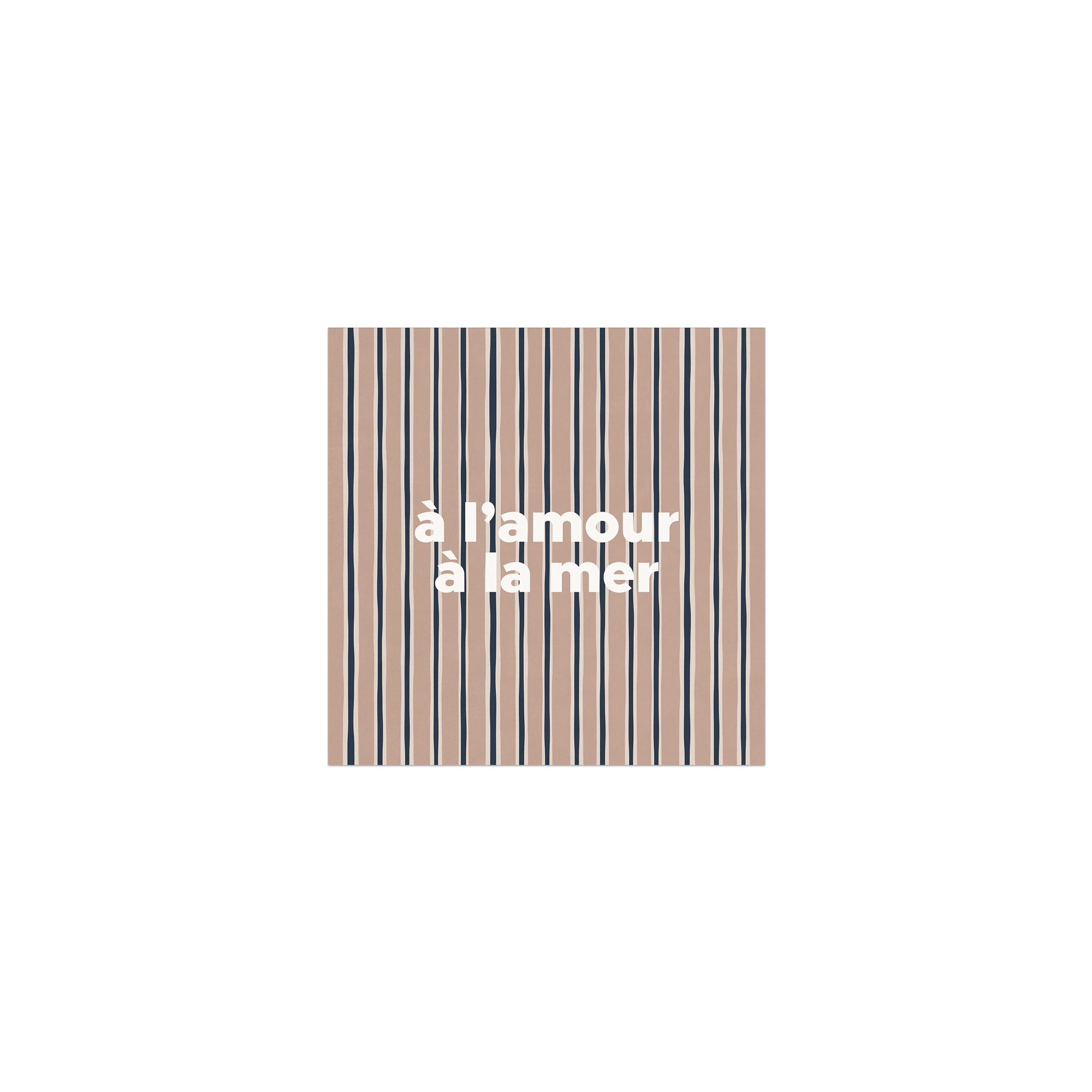 Lot de 6 dessous de verre vinyle Stripe Amour a Mer