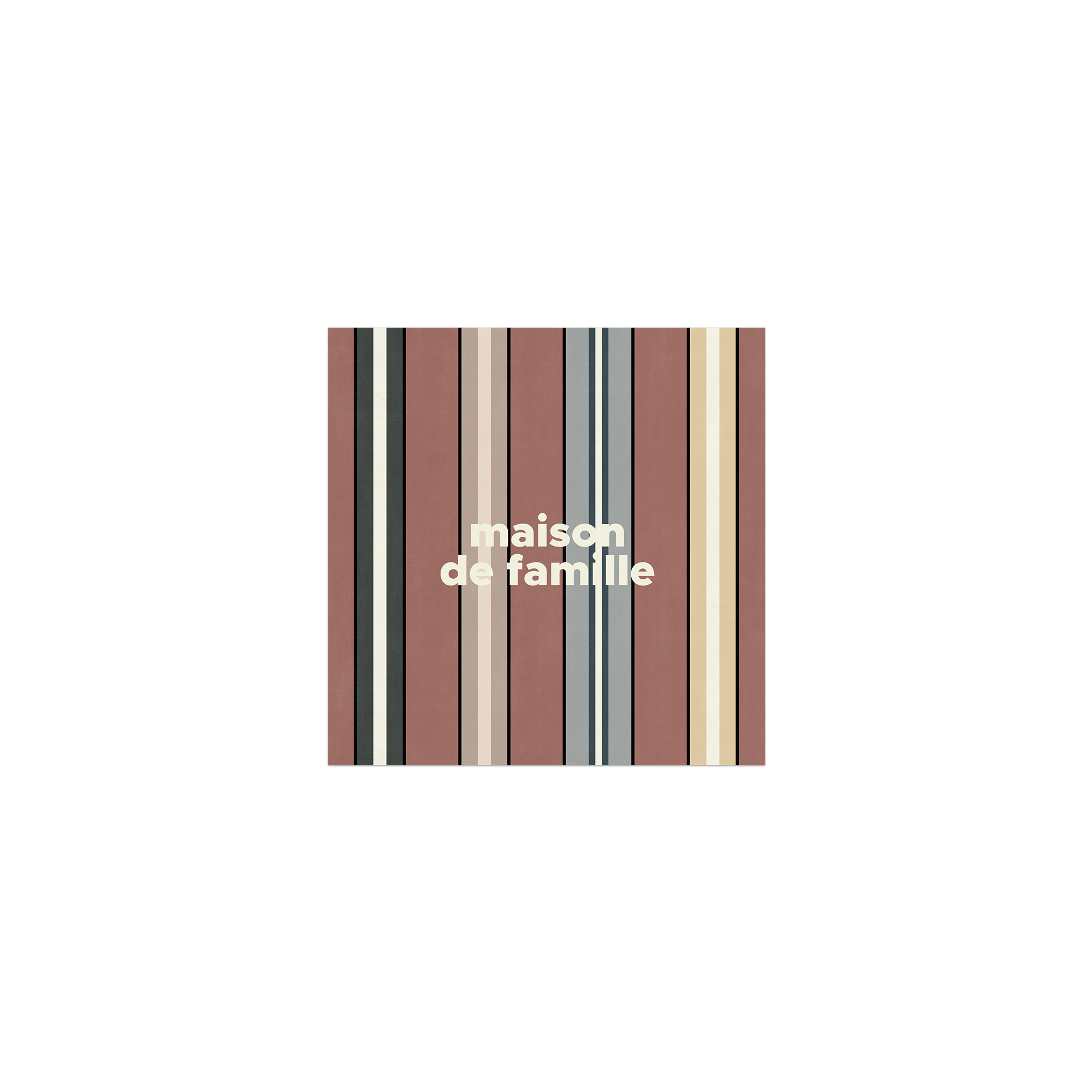 Lot de 6 dessous de verre vinyle Stripe Maison Famille
