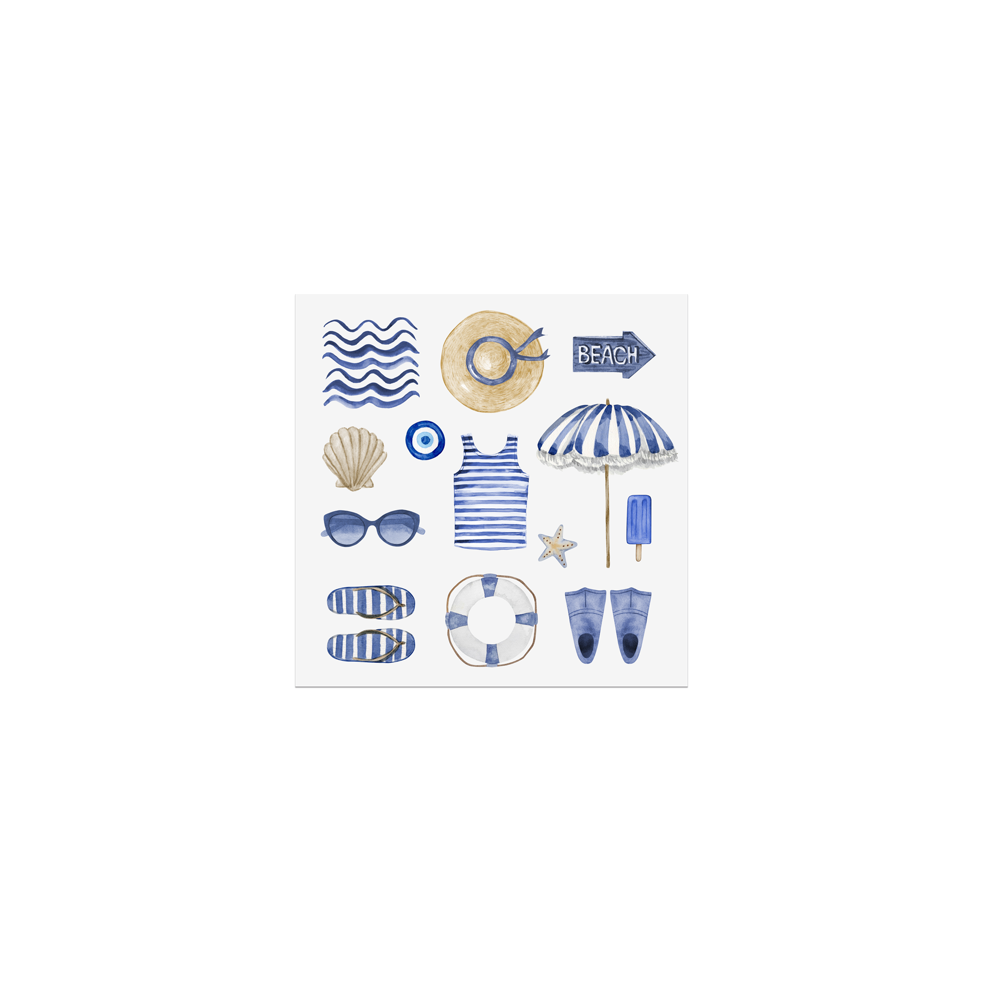 Lot de 6 dessous de verre vinyle Beach