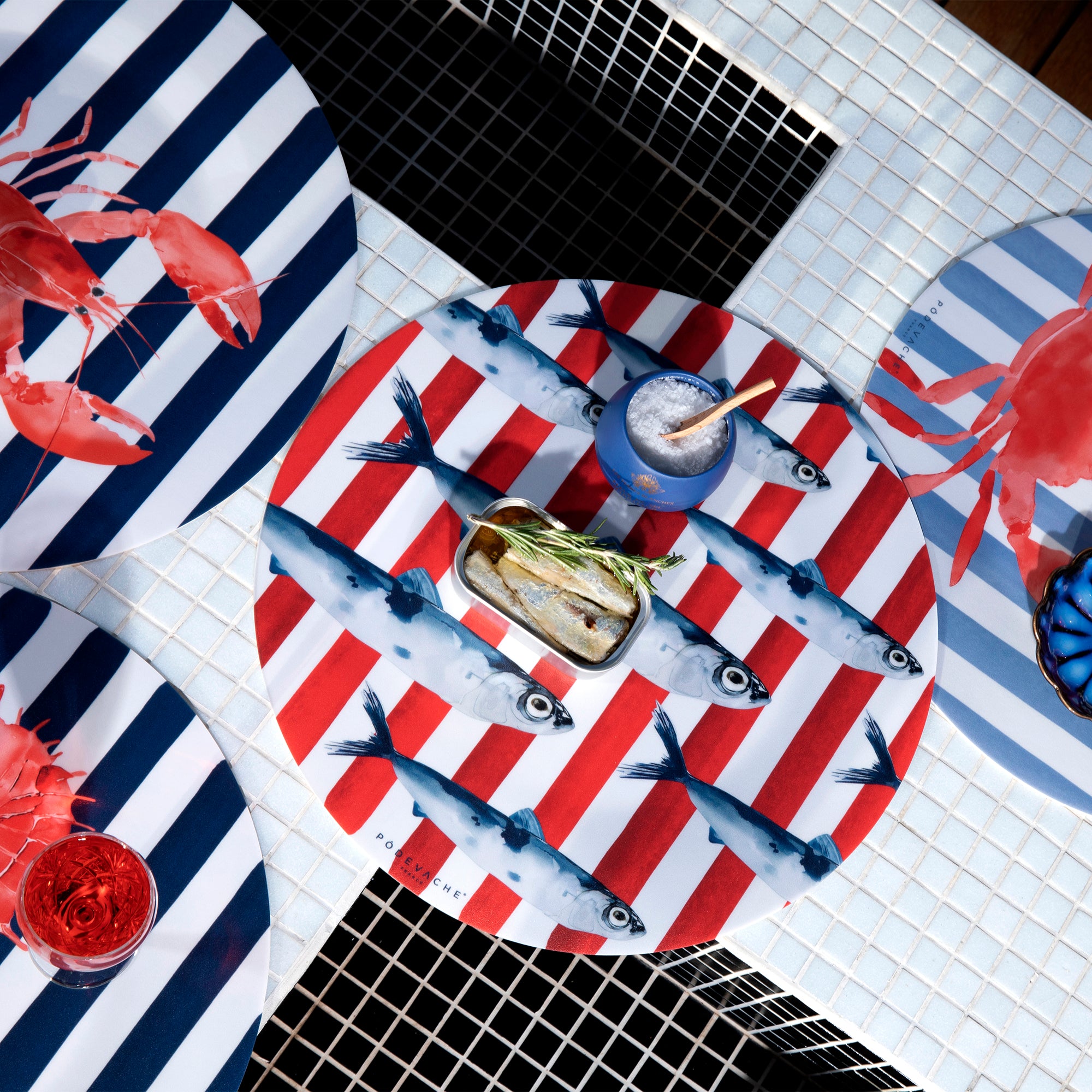 Set De Table Vinyle Stripes Sardine
