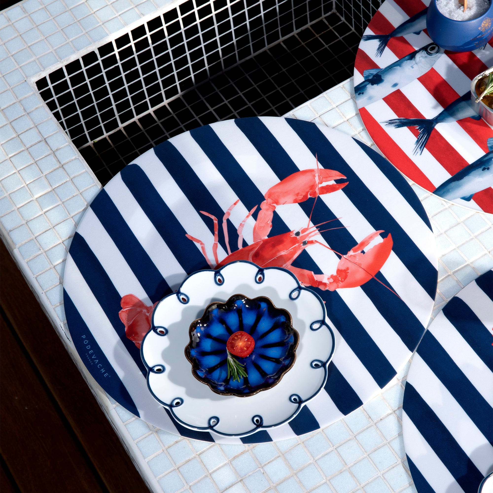 Set De Table Vinyle Stripes Homard