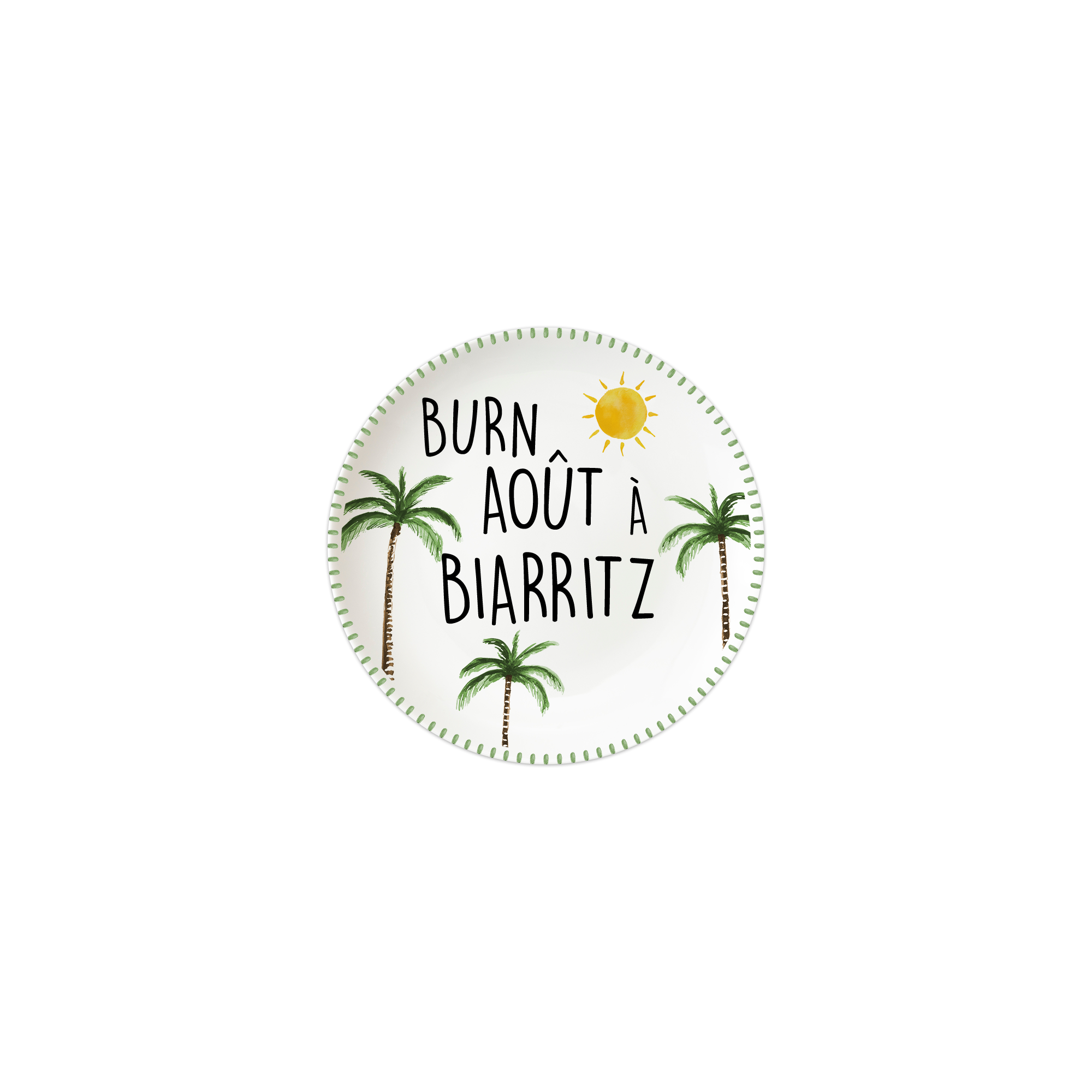 Lot de 6 dessous de verre vinyle personnalisés Burn Aout