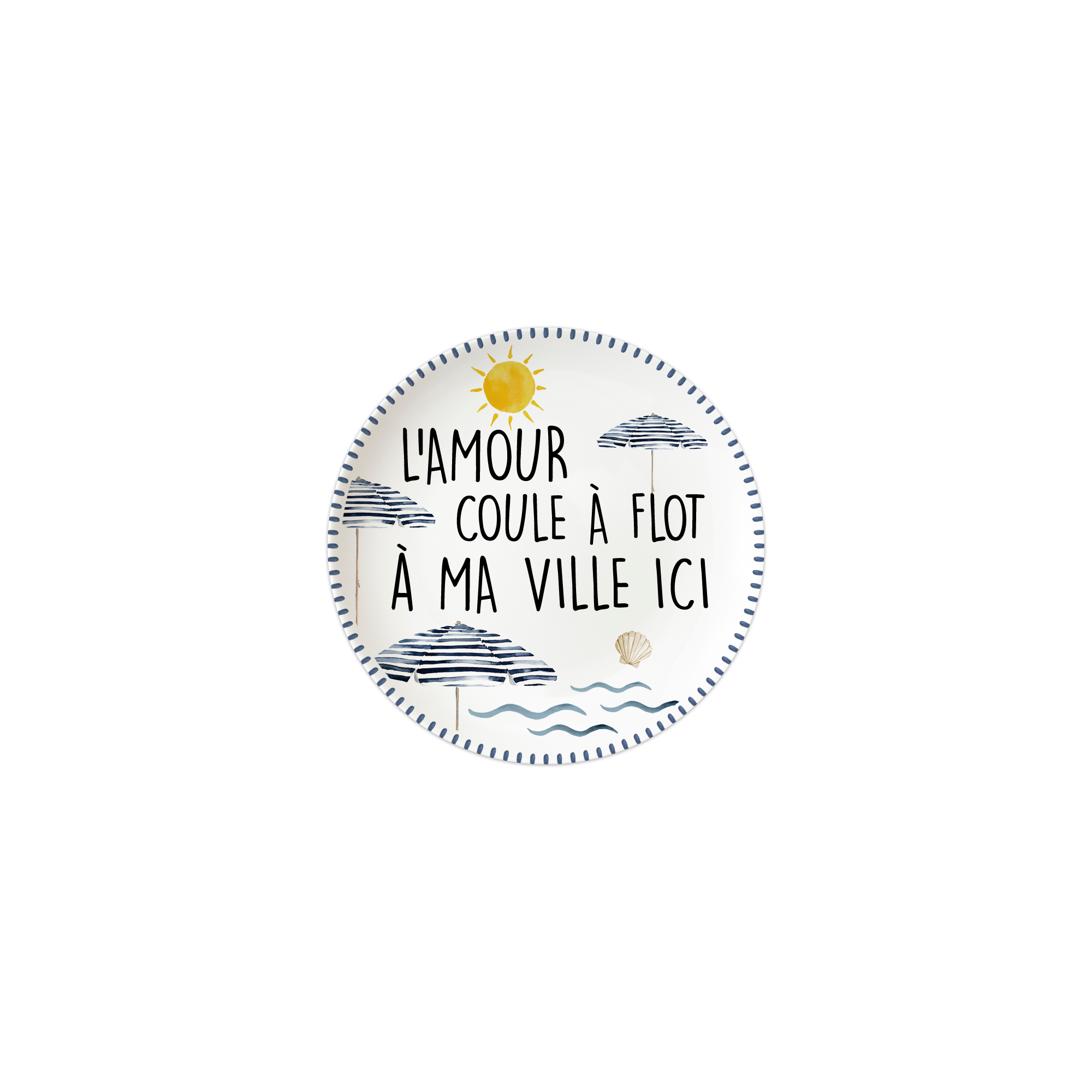 Lot de 6 dessous de verre vinyle personnalisés Flot