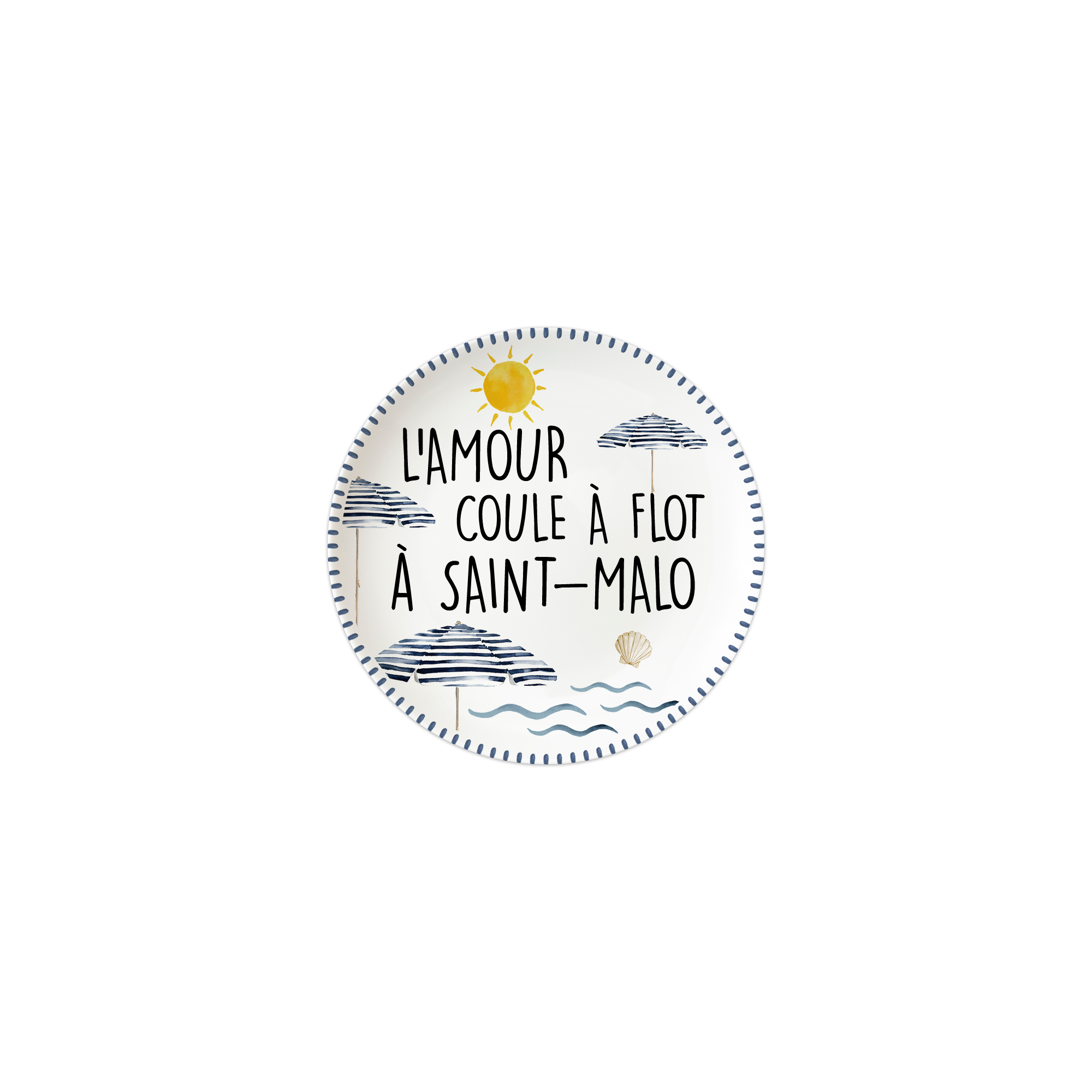 Lot de 6 dessous de verre vinyle personnalisés Flot