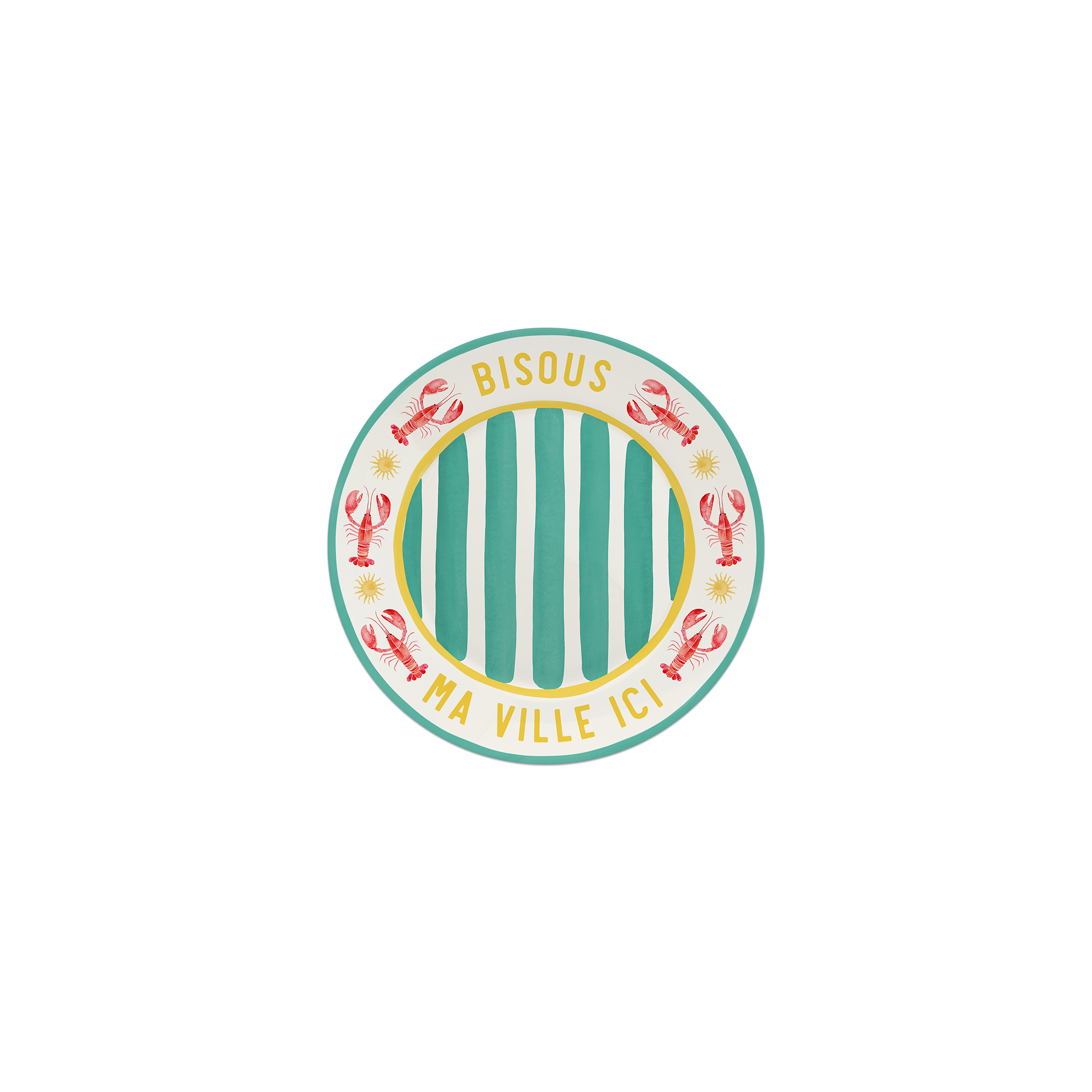 Lot de 6 dessous de verre vinyle personnalisés Bisous