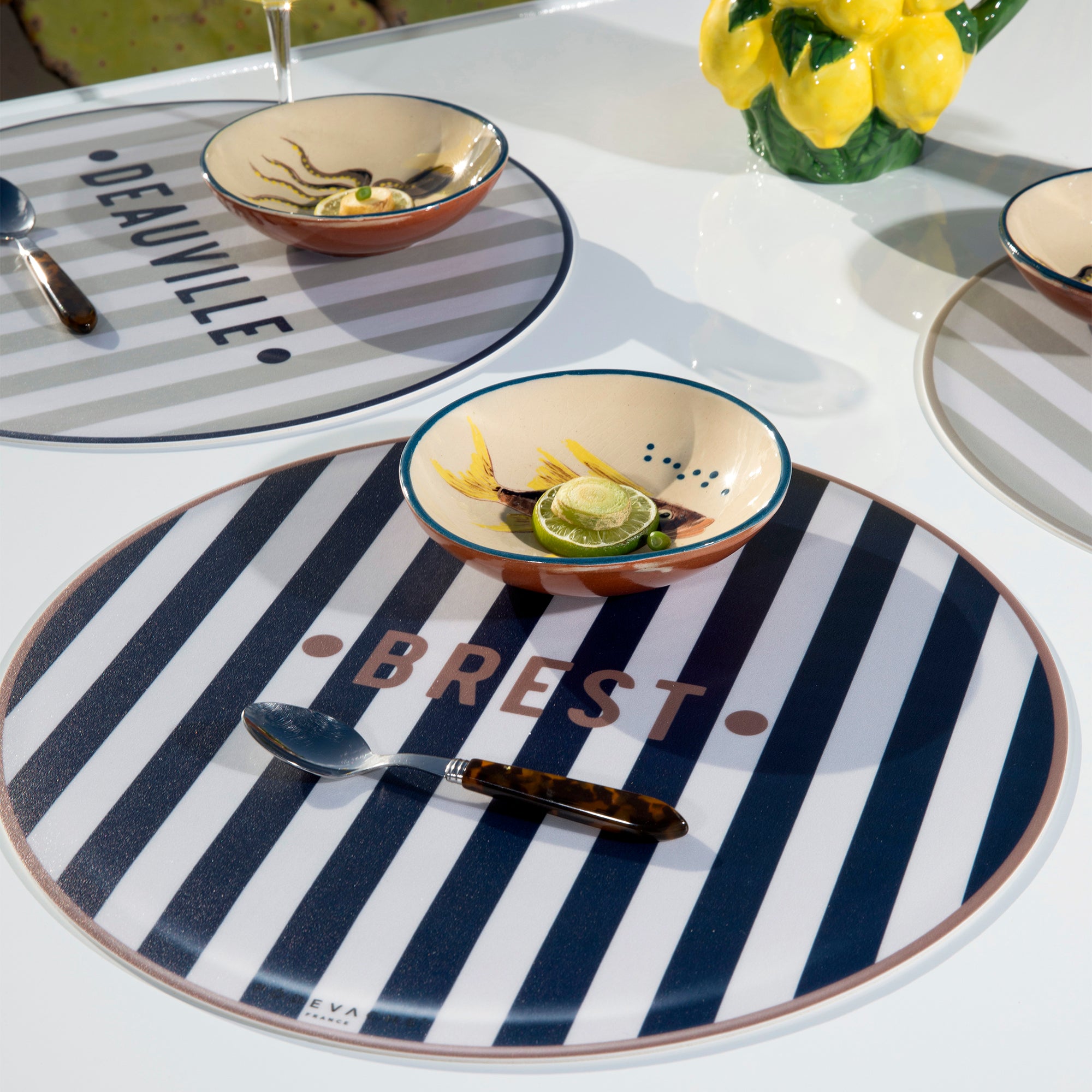 Set de table vinyle personnalisé Bagnard Marine