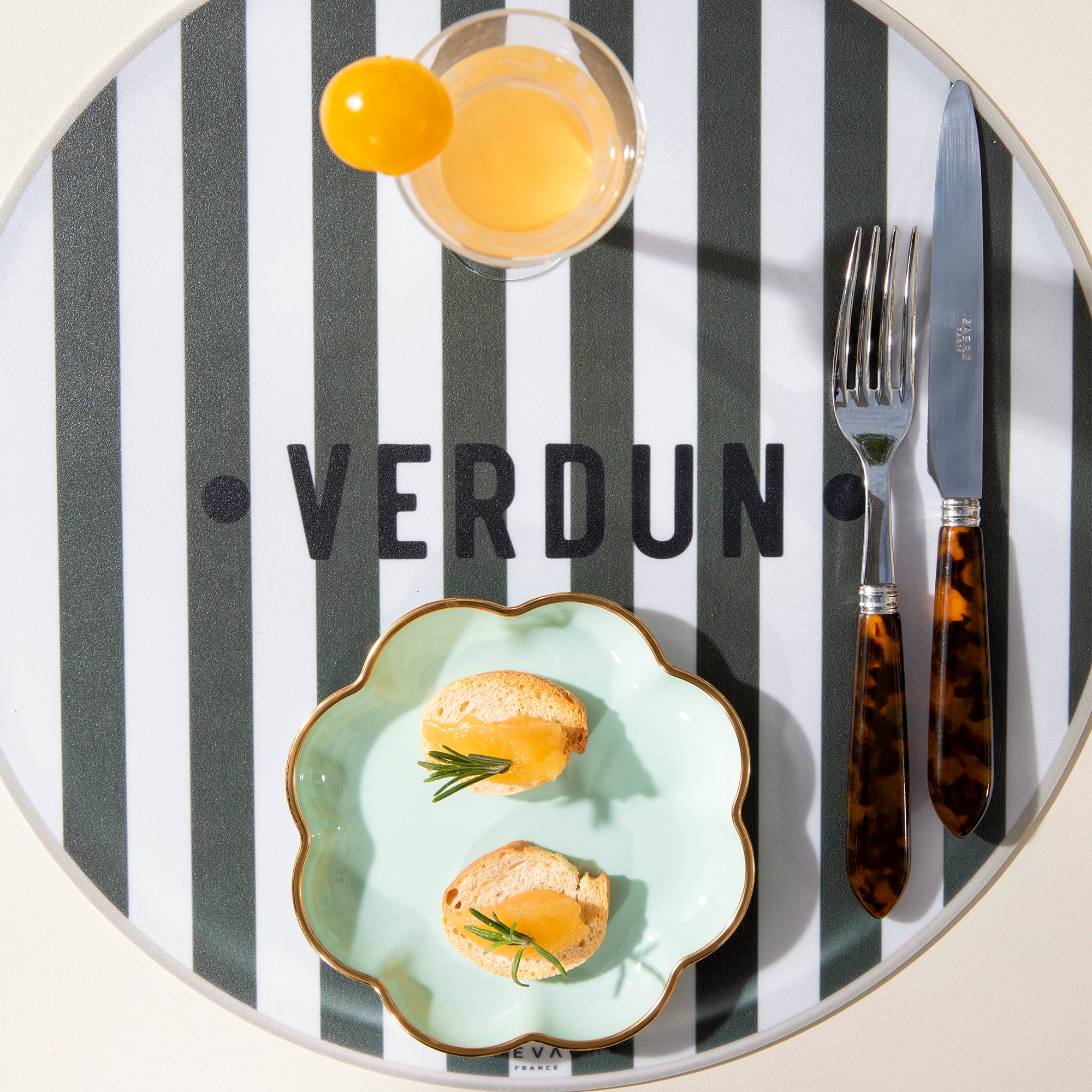 Set de table vinyle personnalisé Bagnard Kaki