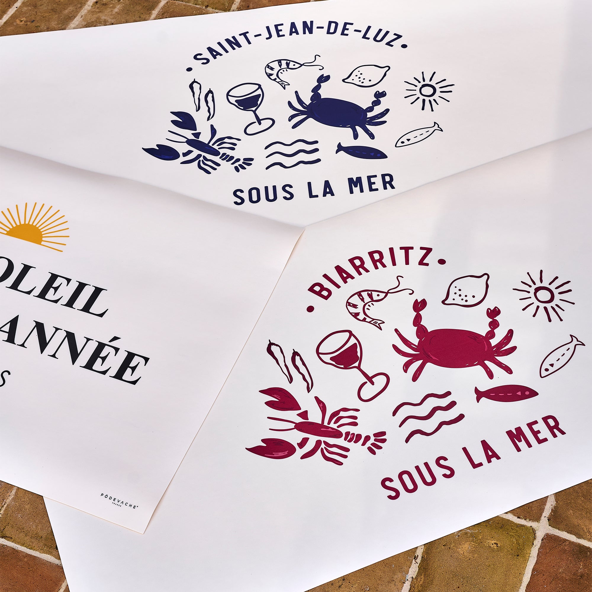 Set de table vinyle personnalisé Sous la Mer Bleu