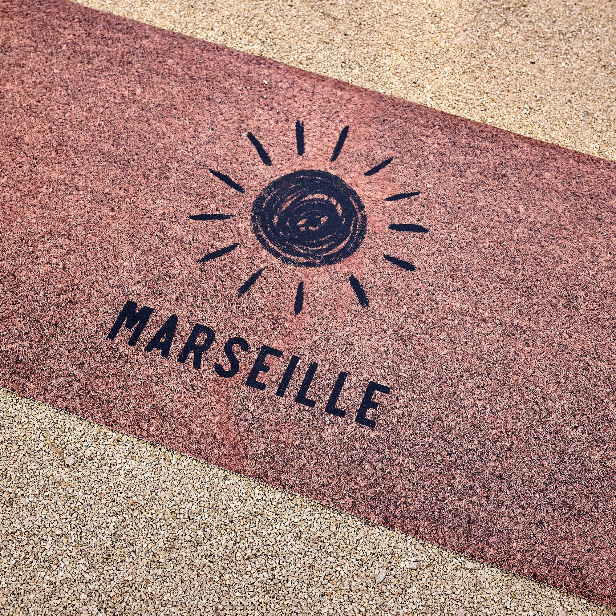 Tapis vinyle personnalisé Sun