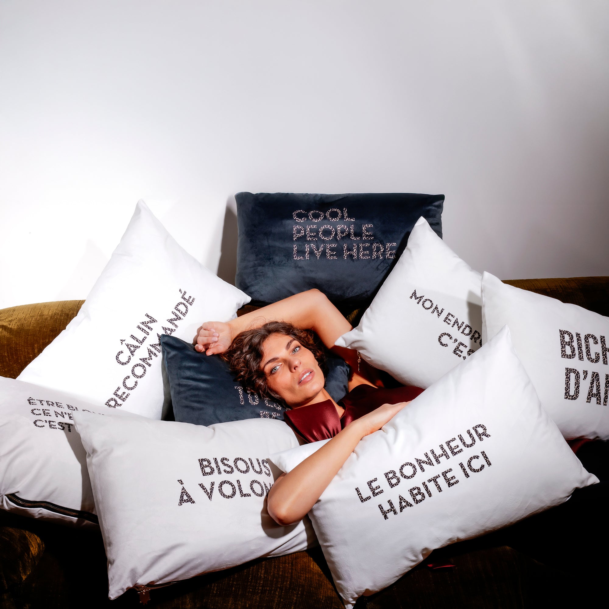 Coussin Velours Bonheur