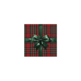 Dessous de verre en vinyle carré — modèle Green Tartan, décor de Noël