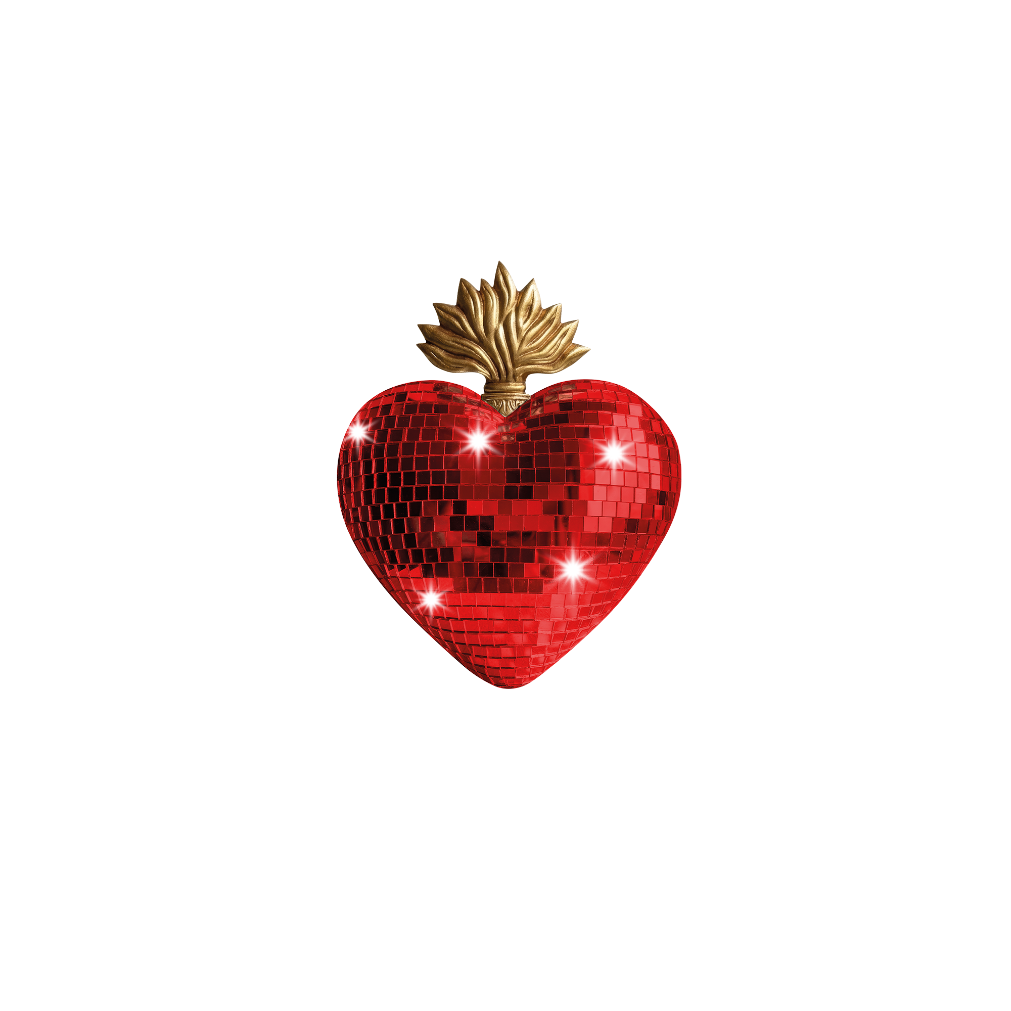 Lot de 6 dessous de verre Vinyle Disco Heart