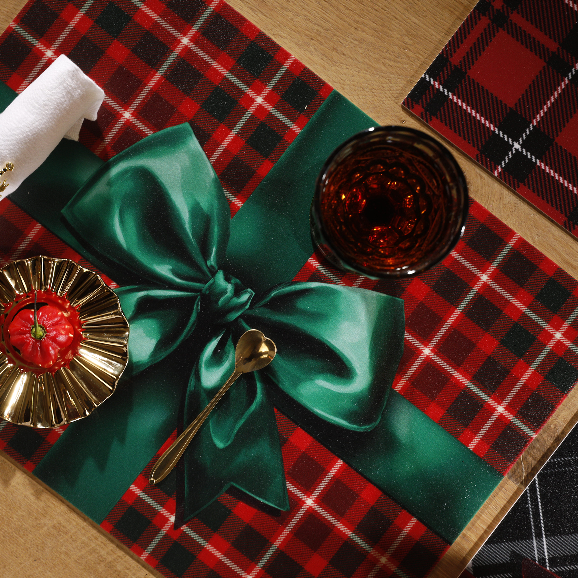 Set De Table Vinyle Green Tartan III