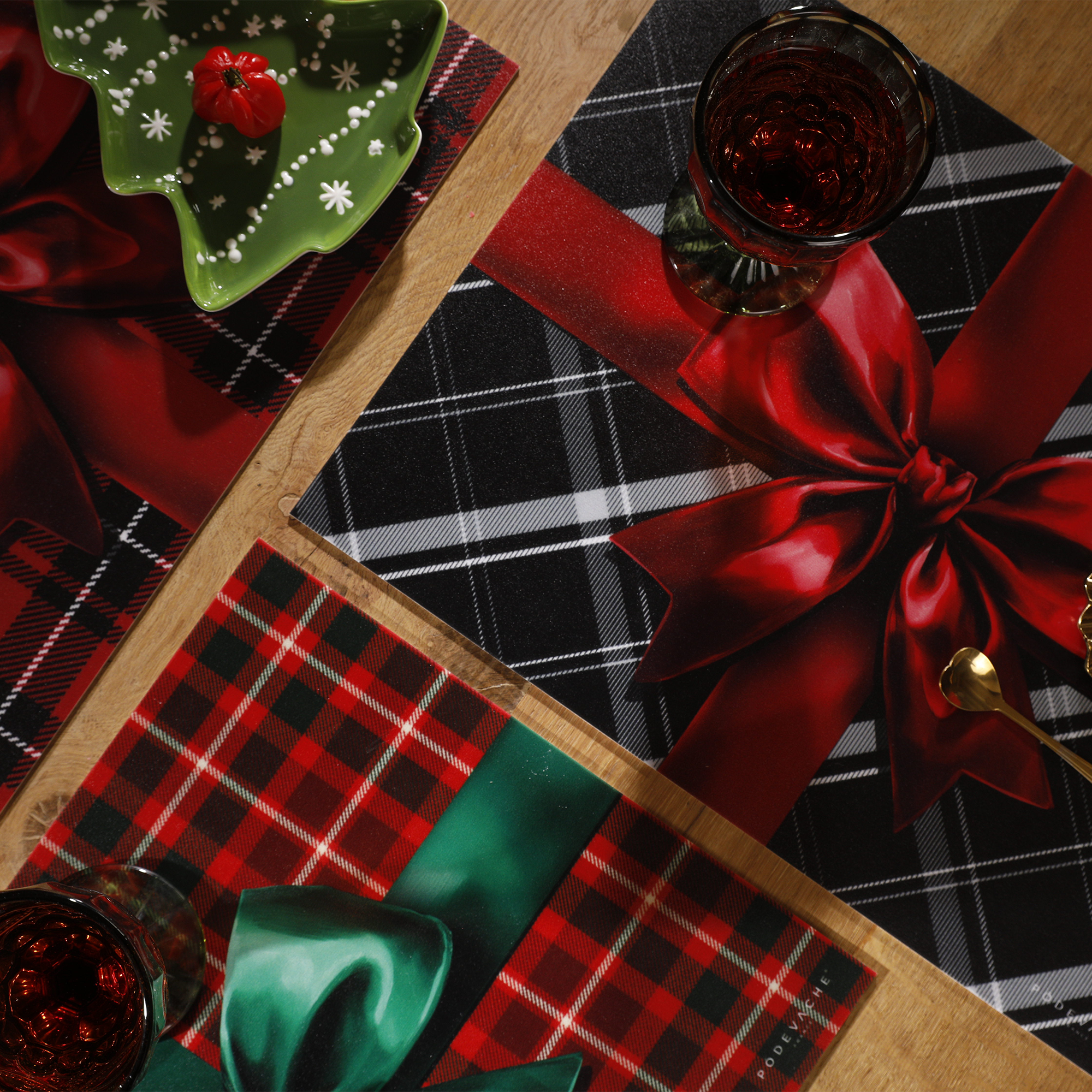 Set De Table Vinyle Grey Tartan
