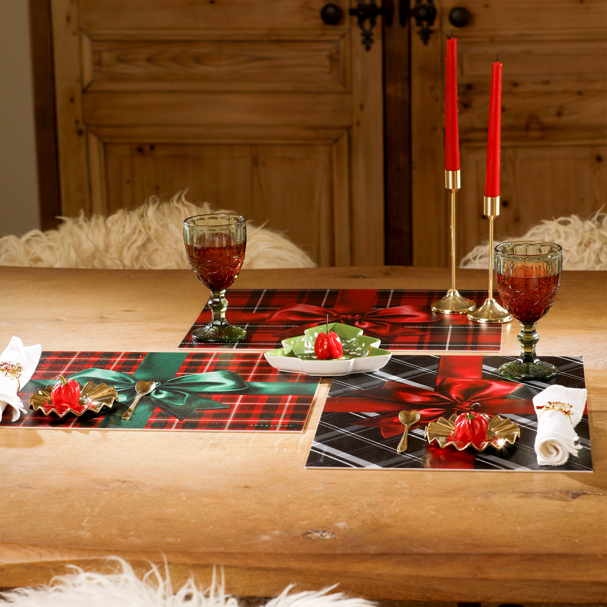 Set De Table Vinyle Grey Tartan