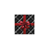 Dessous de verre en vinyle carré — modèle Grey Tartan, décor de Noël