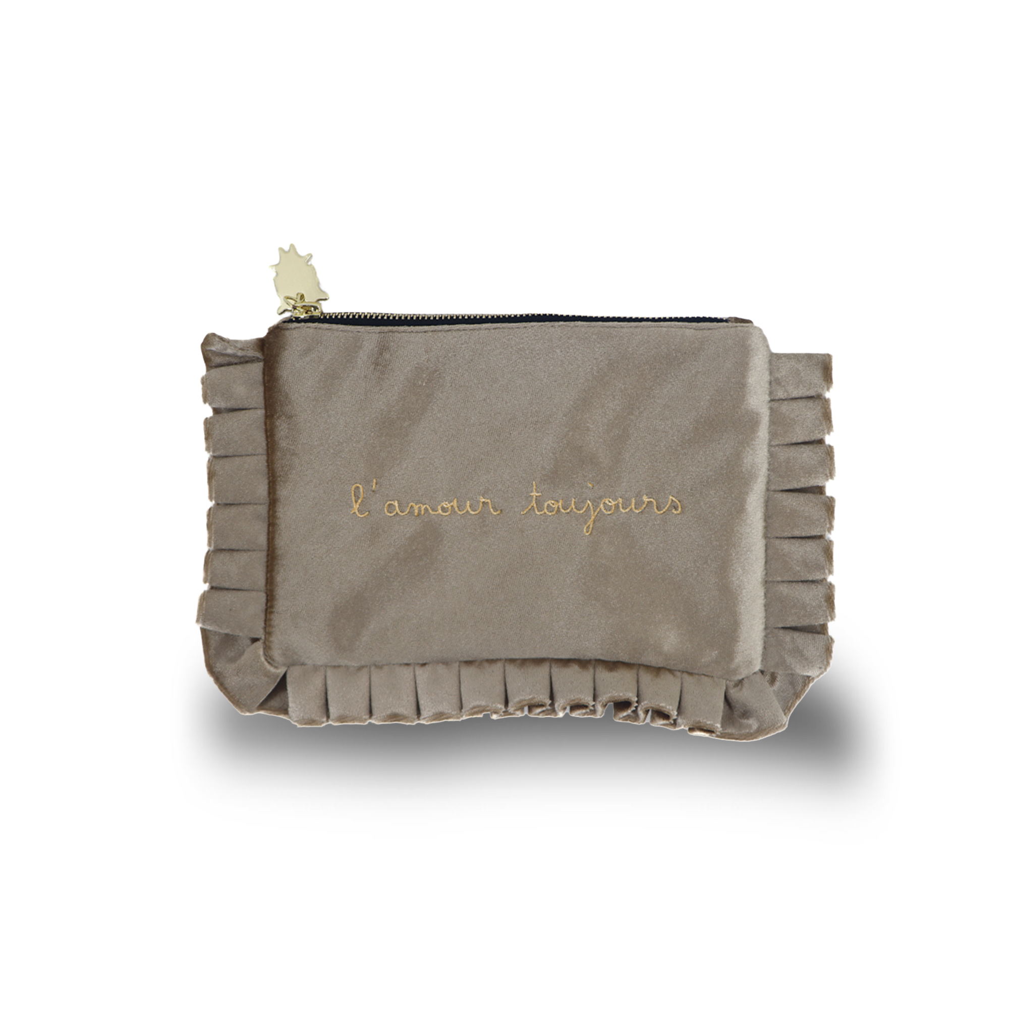 Pochette velours satiné brodé San Cristobal