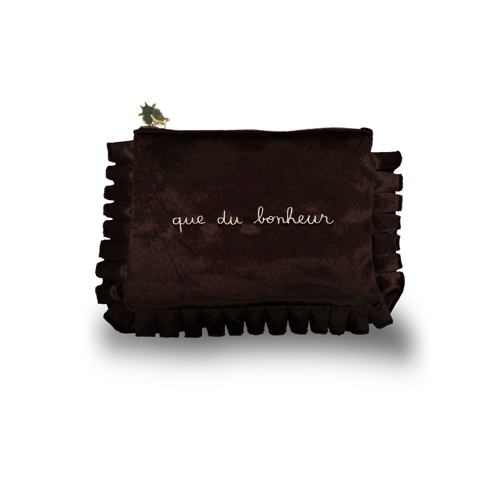 Pochette velours satiné brodé Cajamarca