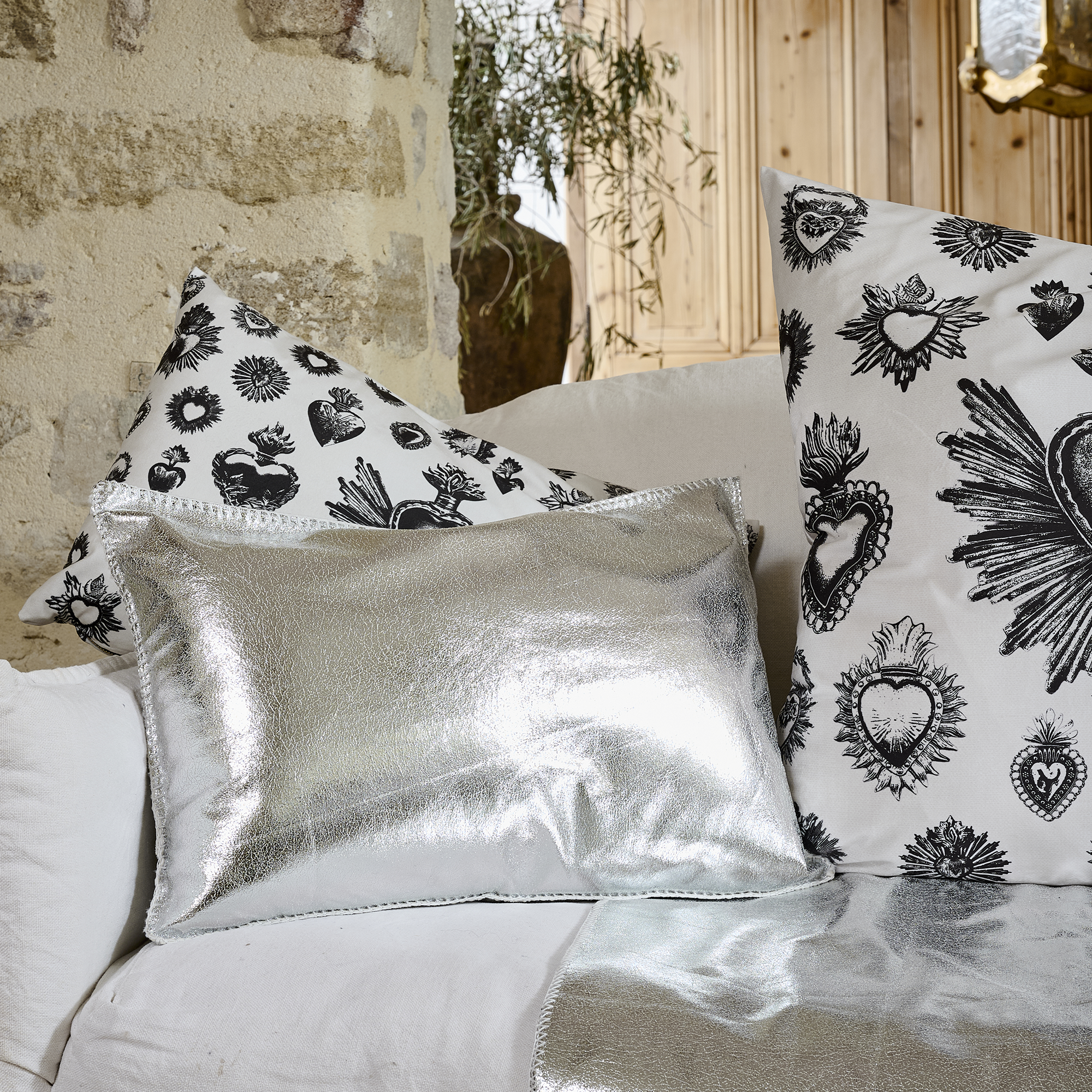 Coussin en simili cuir irisé Sedona