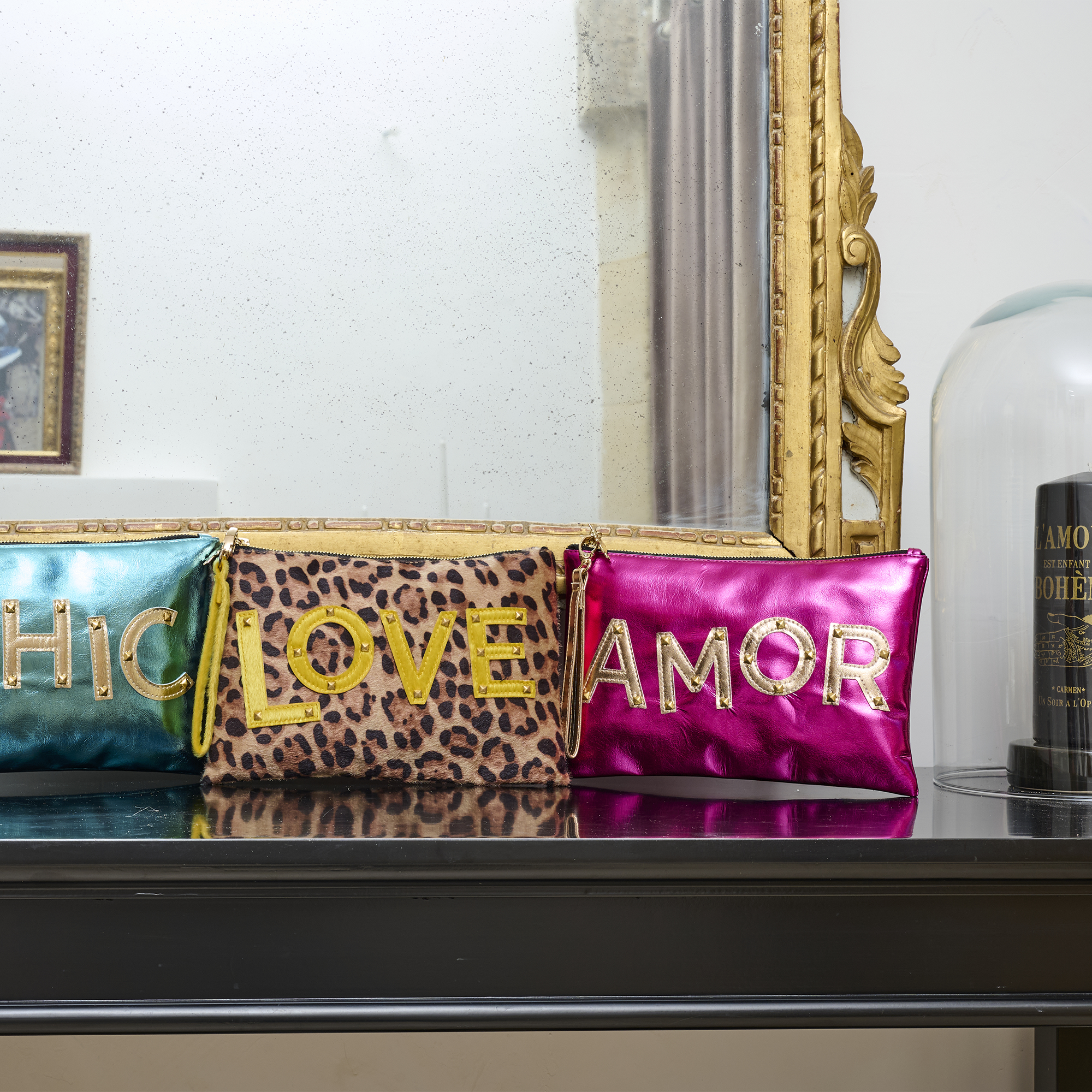 Pochette simili cuir Leeds