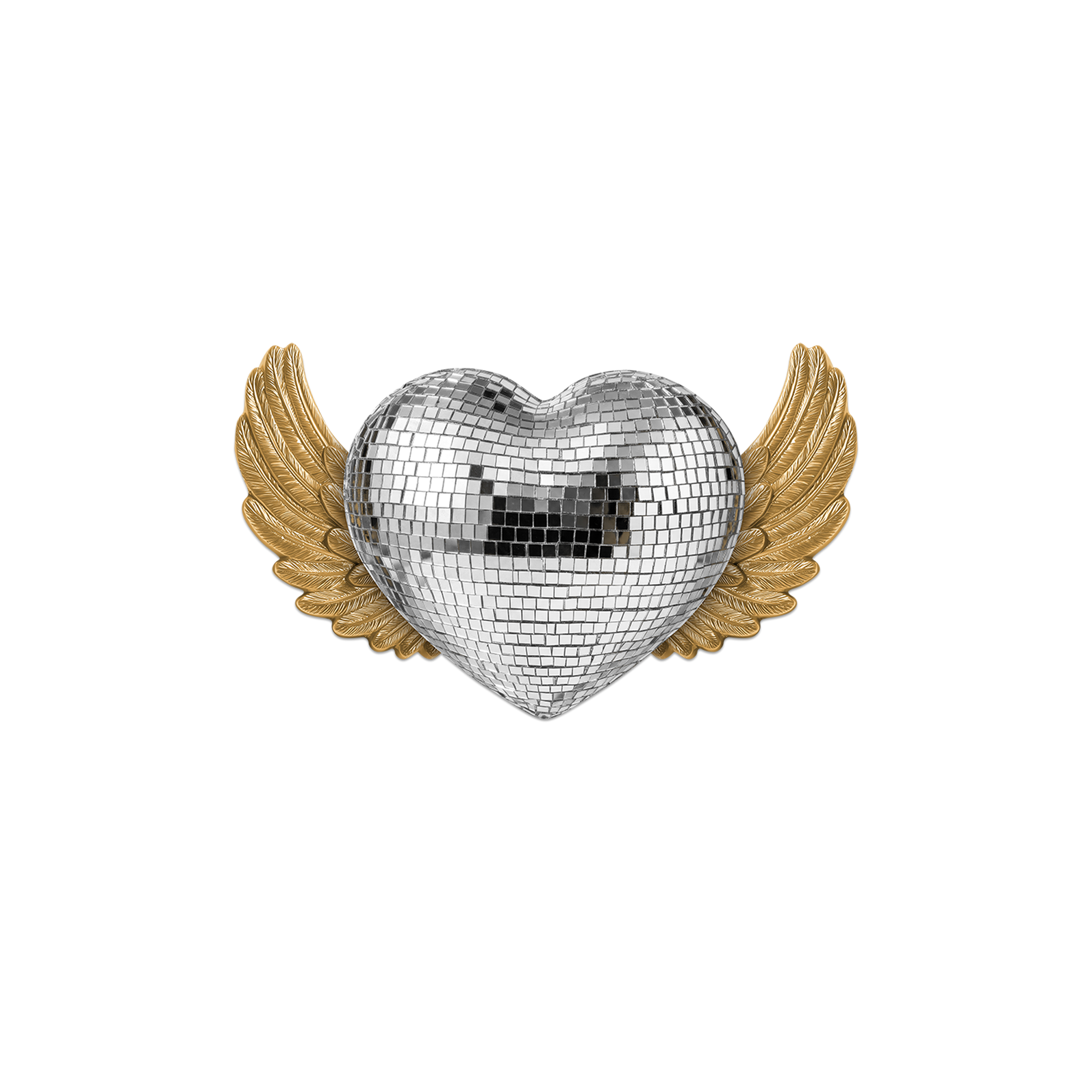 Lot de 6 dessous de verre Vinyle Disco Heart Wings