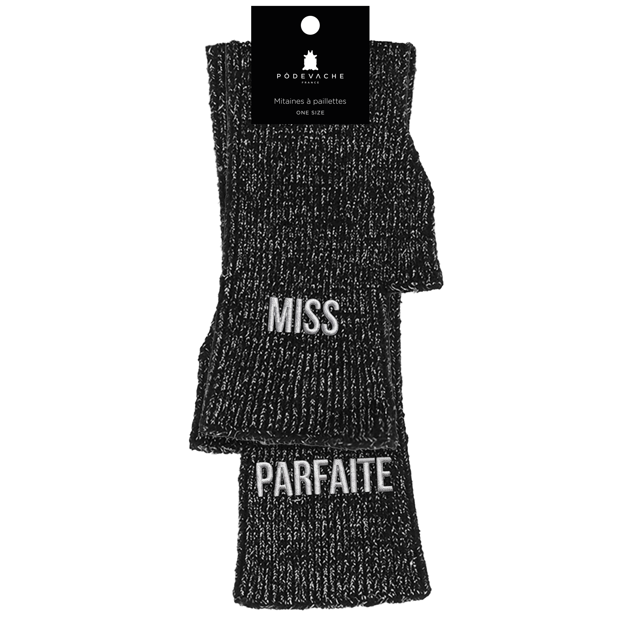 Mitaines paillettes à message Miss Parfaite