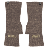 Mitaines — modèle paillettes message Brune Power