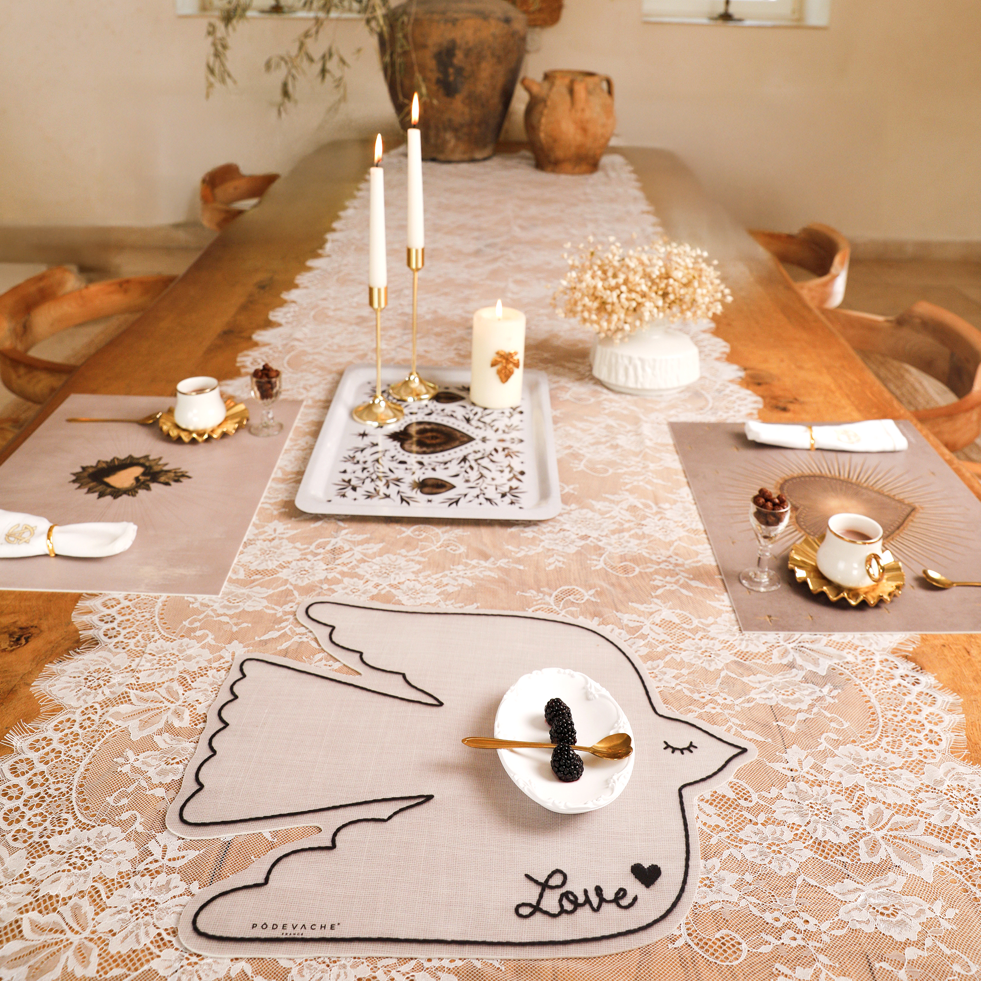 Gold Ex Voto vinyl placemat