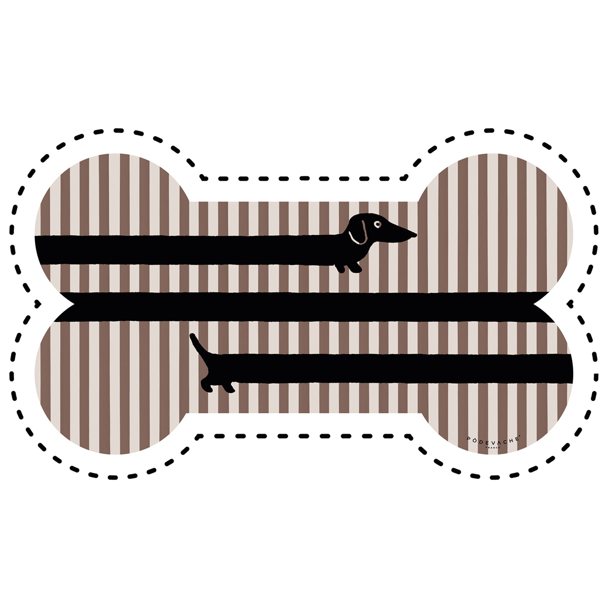 Tapis gamelle vinyle Long Teckel