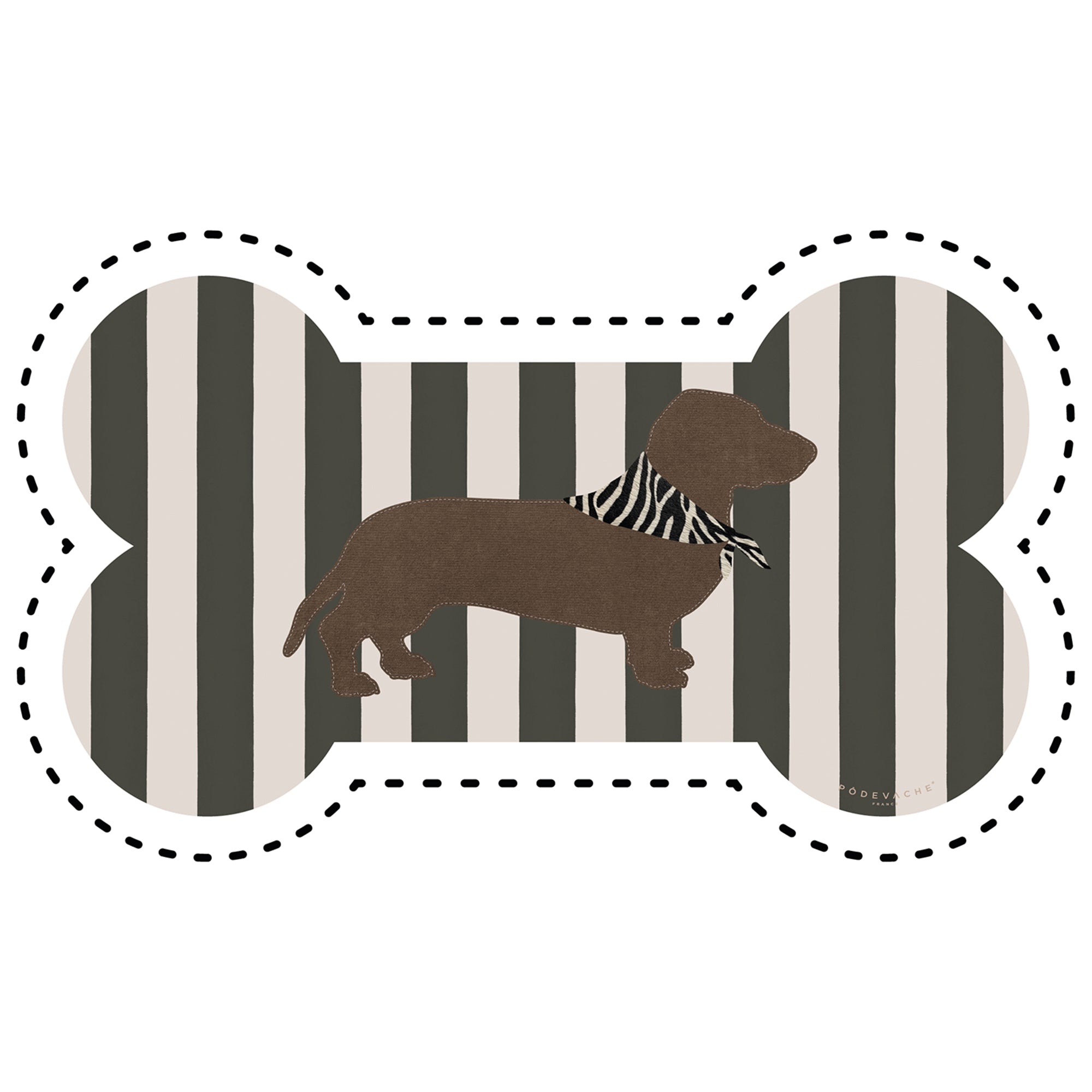 Tapis gamelle vinyle Stripes Teckel