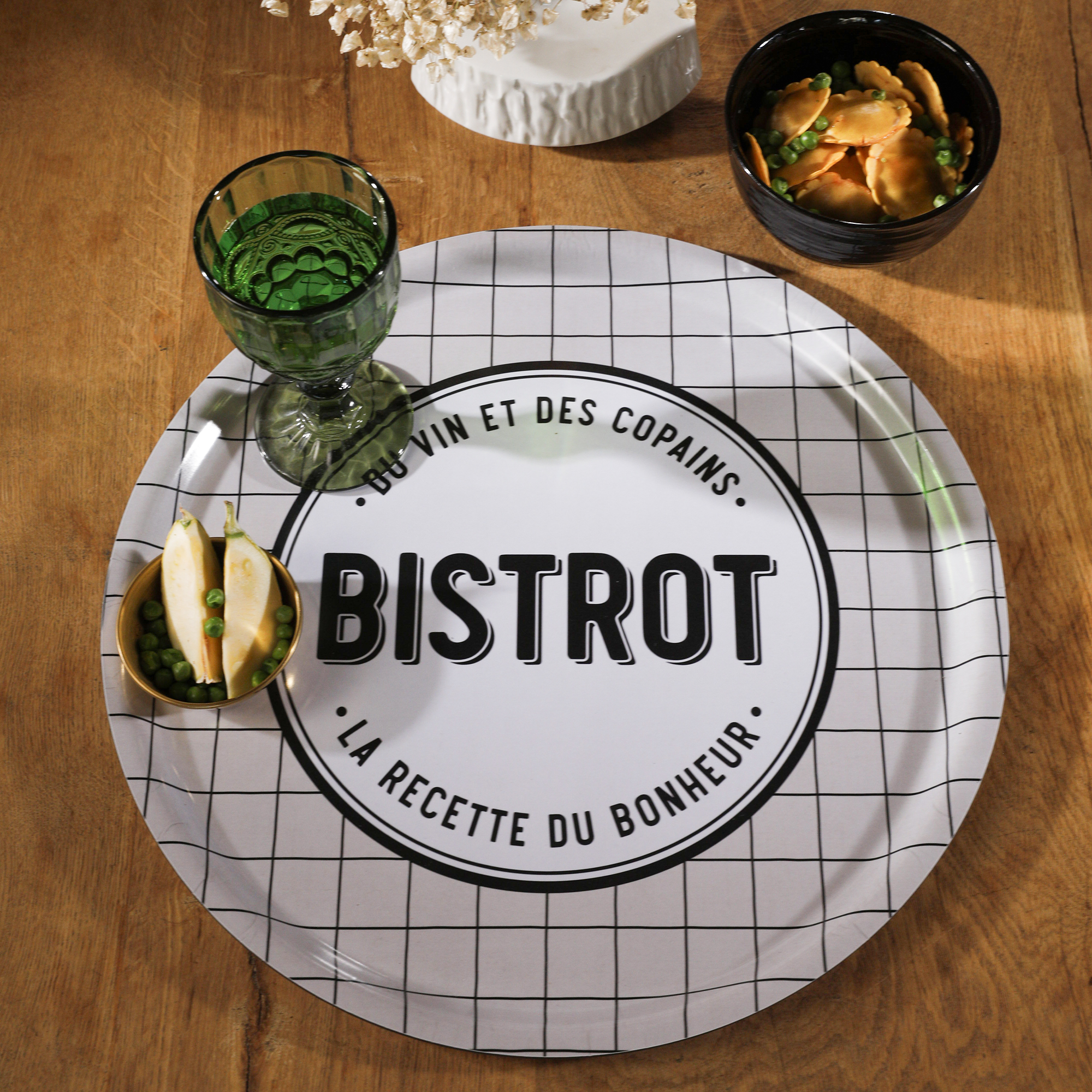 Plateau rond Bistrot Bonheur